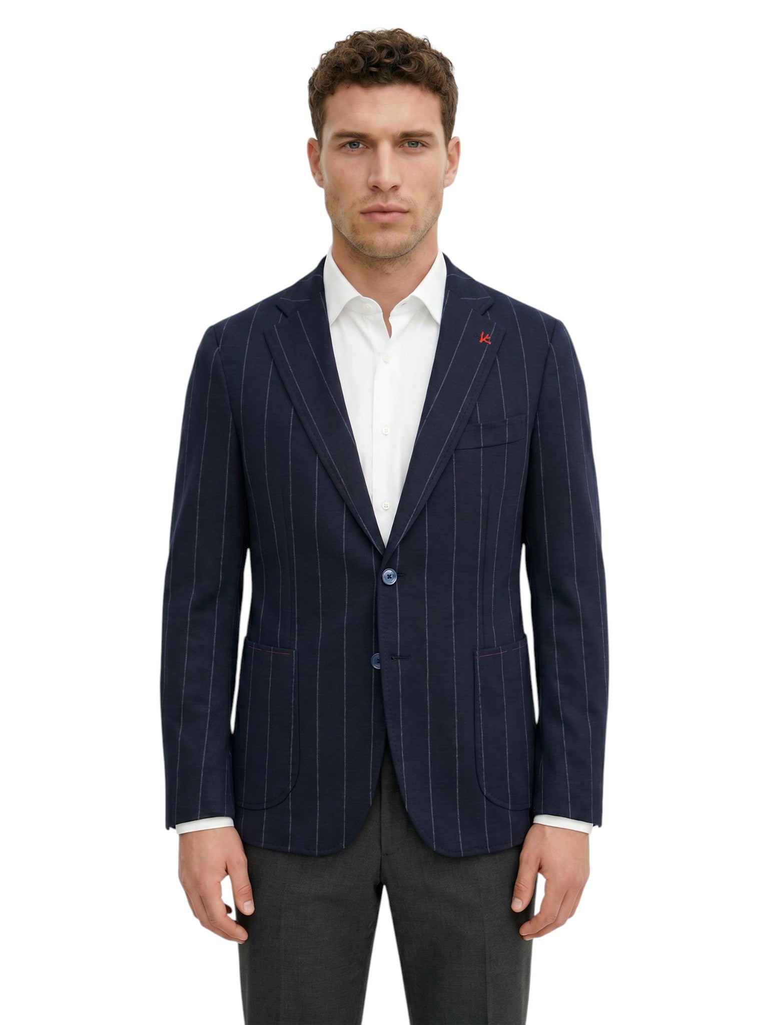 ISAIA "Capri" Blue Striped Sport Coat Jersey Wool Comfort 42 US / 52 EU 8R