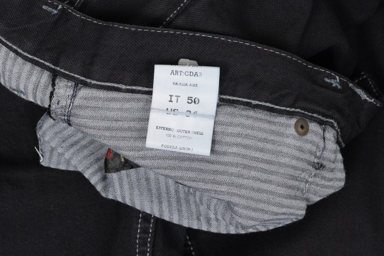 490$ RUBINACCI NAPOLI Black Denim Jeans Trousers Pant Cotton Regular Fit