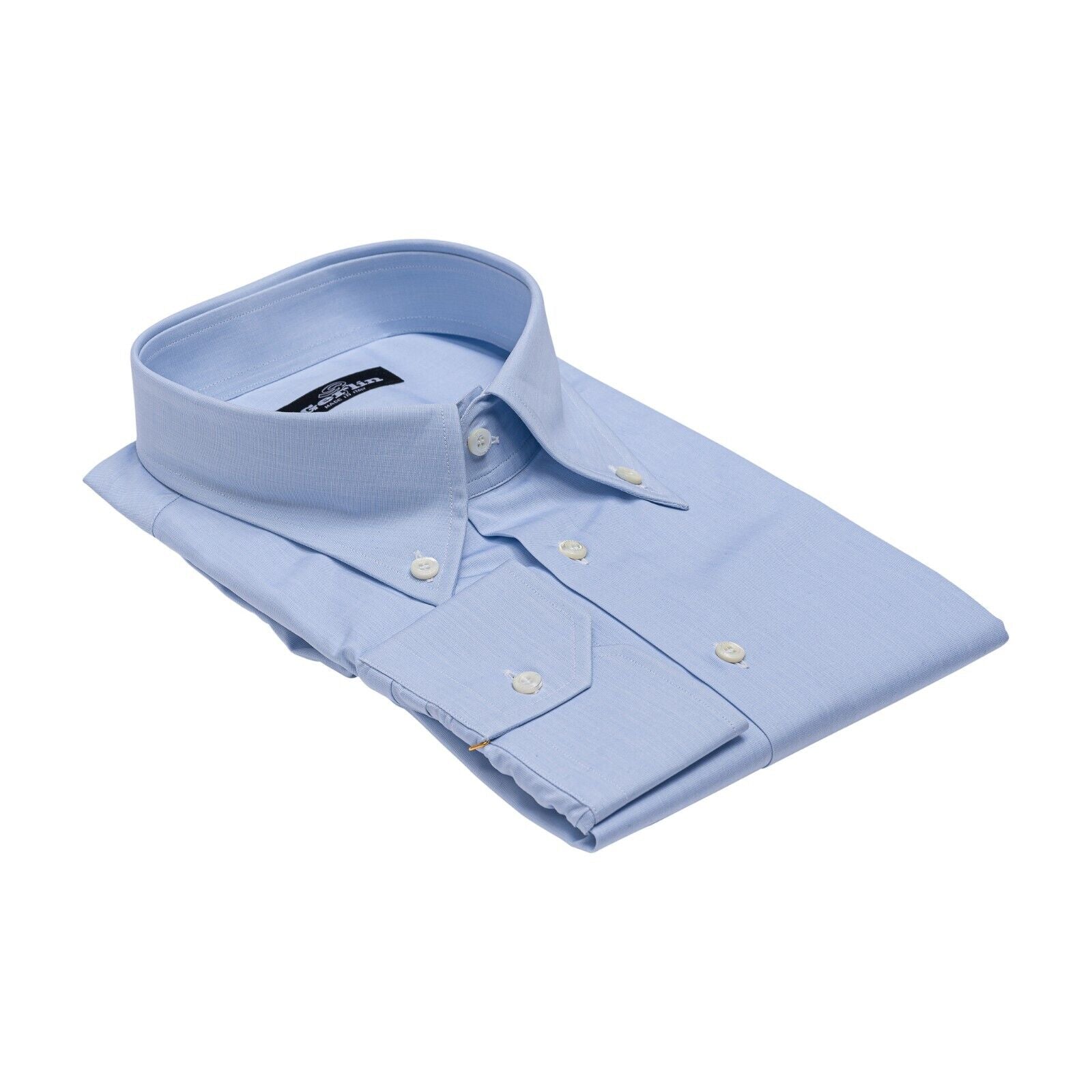 690$ LUXURY GERLIN Shirt Light Blue Button Down Fine Cotton 1AM ZILLI