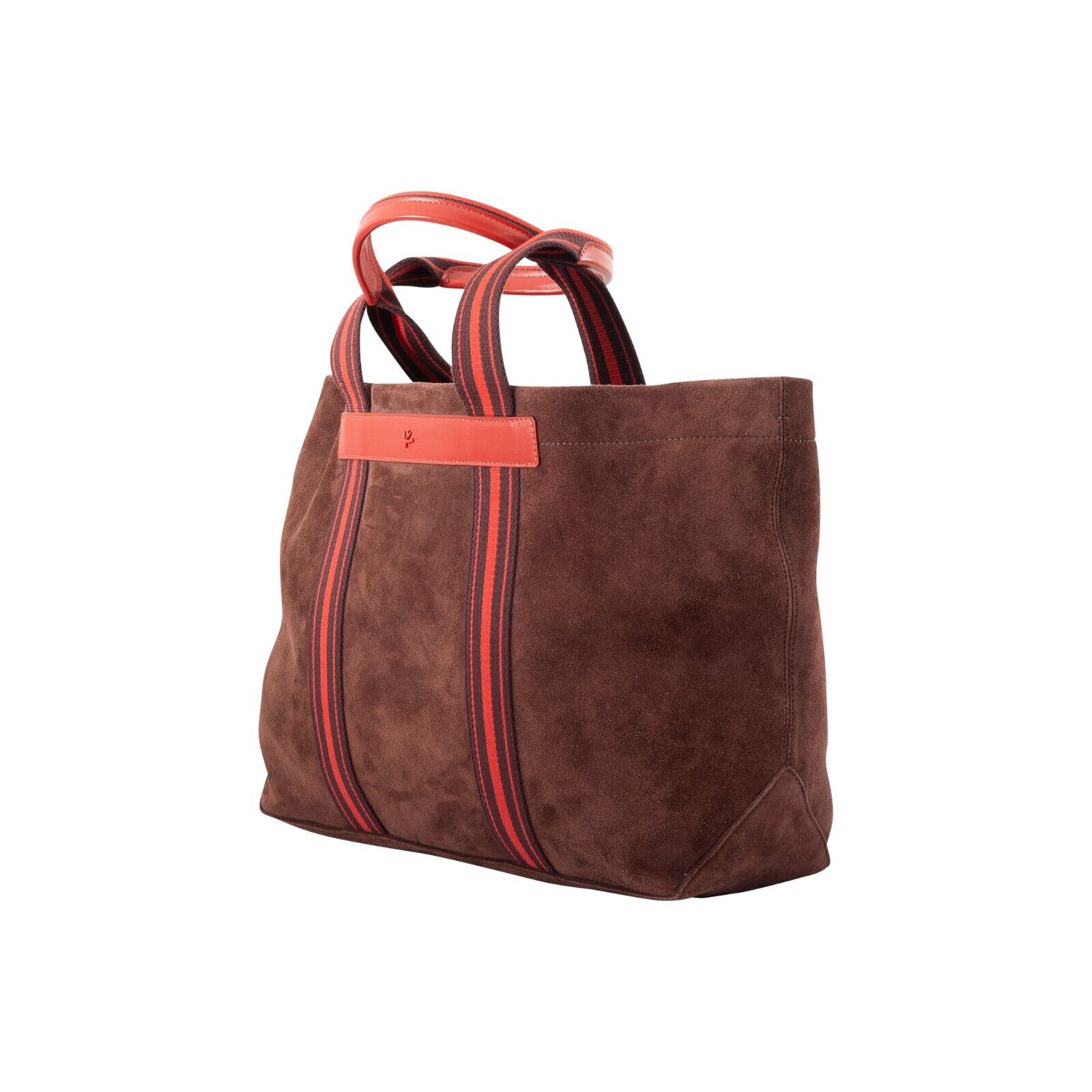 $2600 ISAIA NAPOLI Burgundy Tote Bag Business Leisure Time Suede Leather Unlined