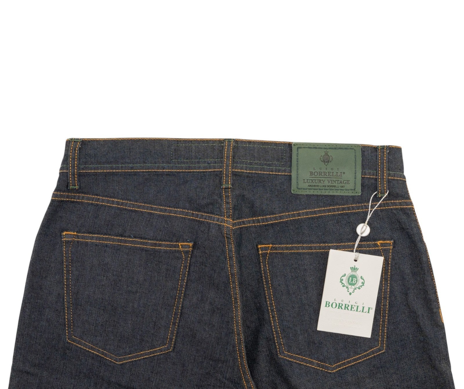 415$ LUIGI BORRELLI NAPOLI Raw Blue Denim Jeans Pant Cotton 34 US / 50 EU