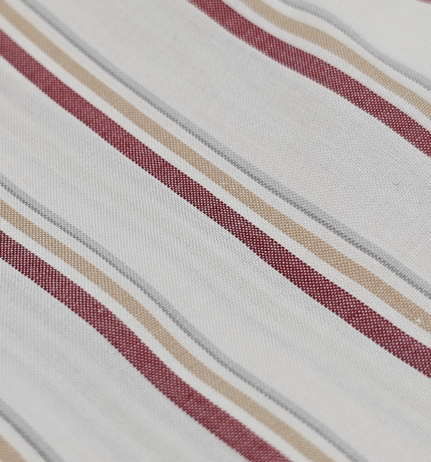 730$ ISAIA NAPOLI "Mix" Dress Shirt White Striped Fine Cotton 15.5 - 39