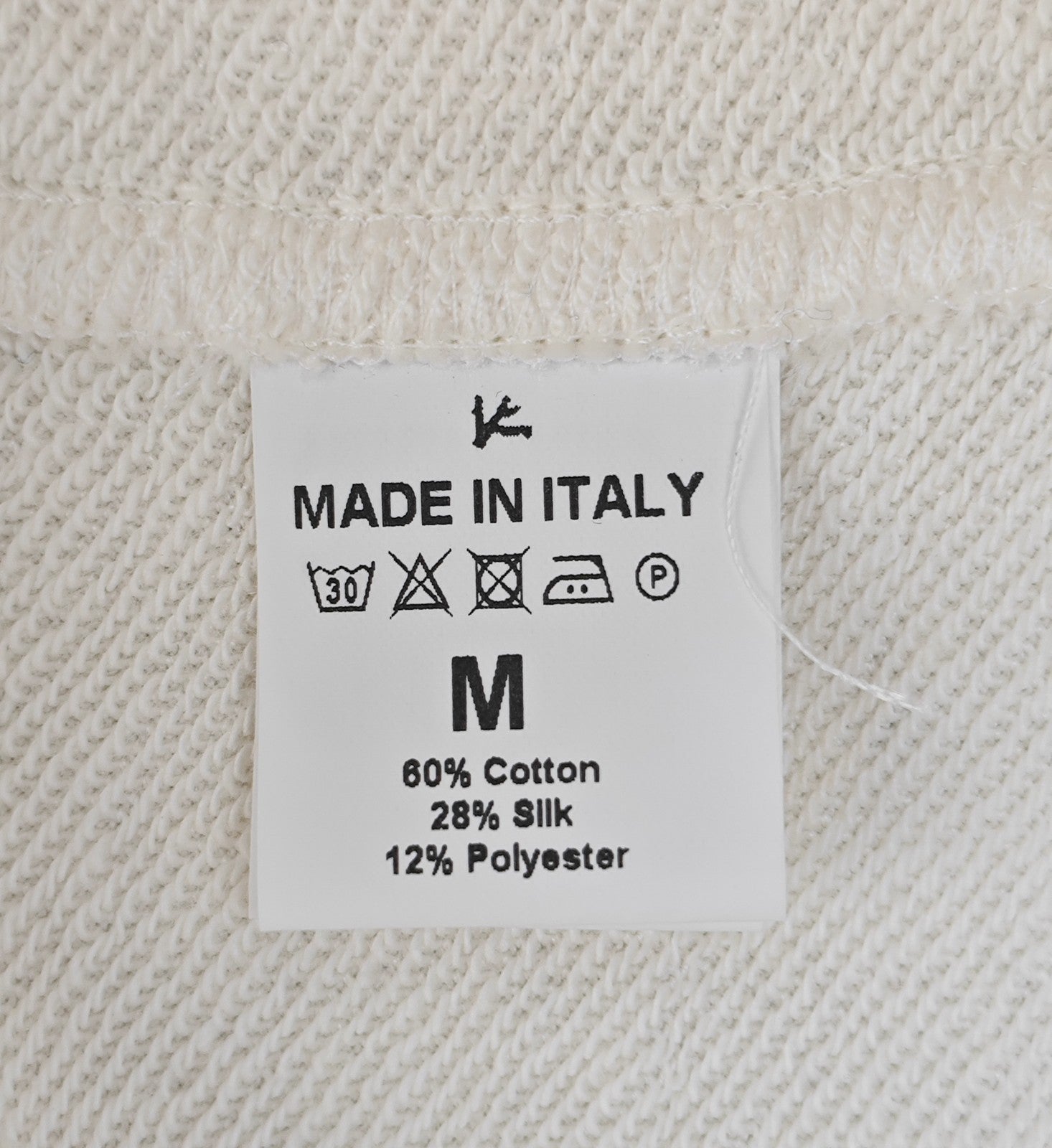 $2600 ISAIA NAPOLI Ivory Tracksuit Jogging Jersey Cotton - Silk Size M