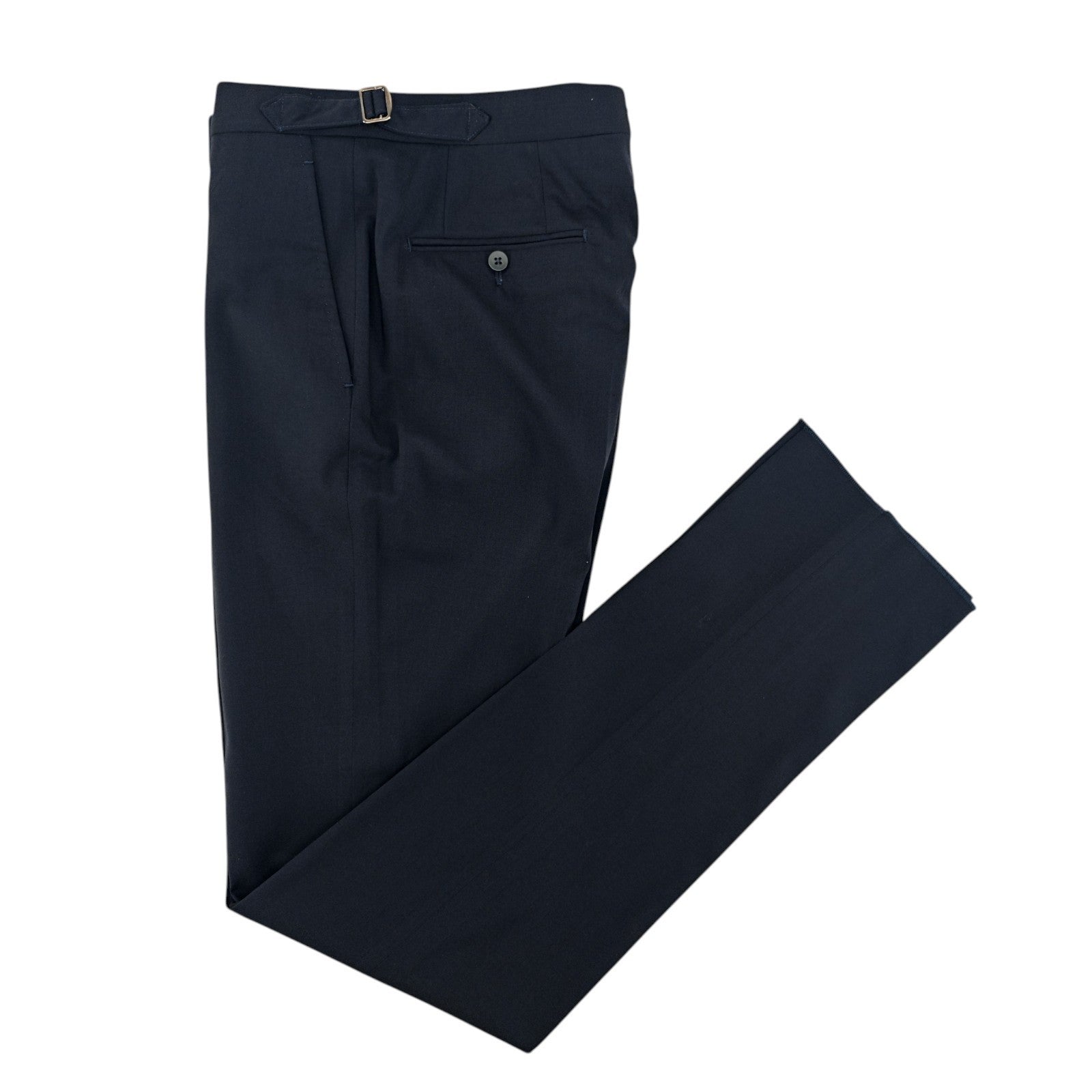 1750$ ISAIA "Sanità" Blue Tapered Dress Pant Fine Wool Stretch Comfort Project