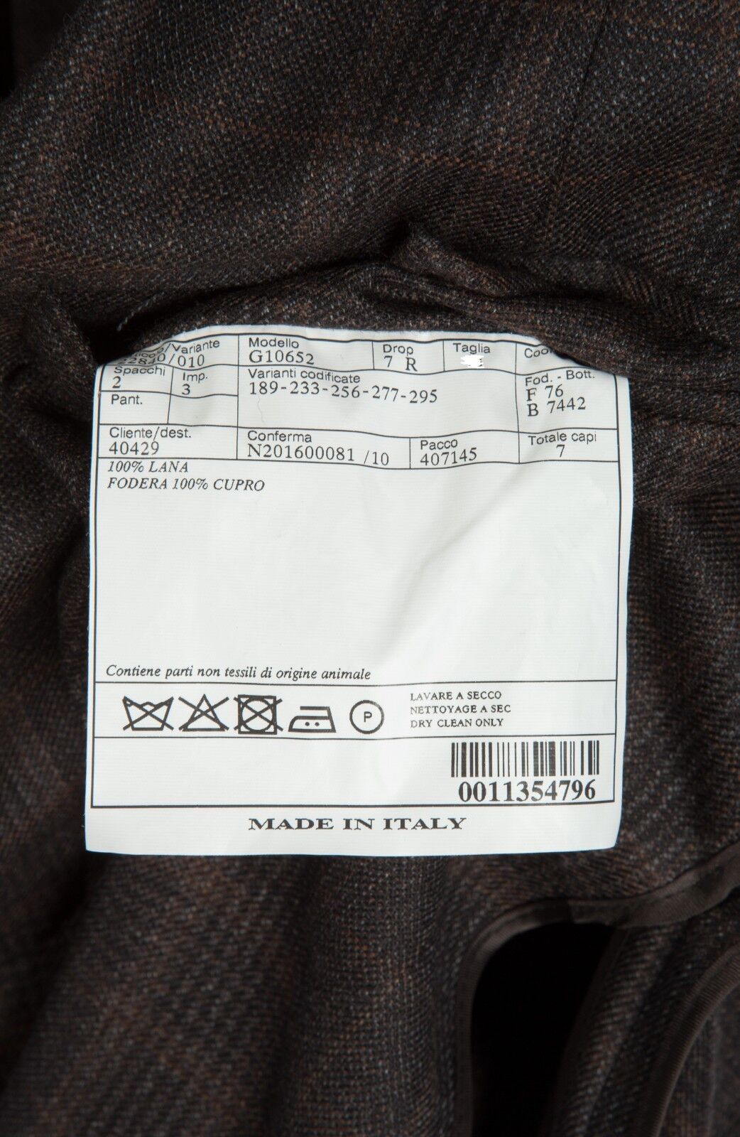 $2290 BELVEST Dark Brown Check Wool Jacket 44 US / 54 EU Drop 7R F/W 2018