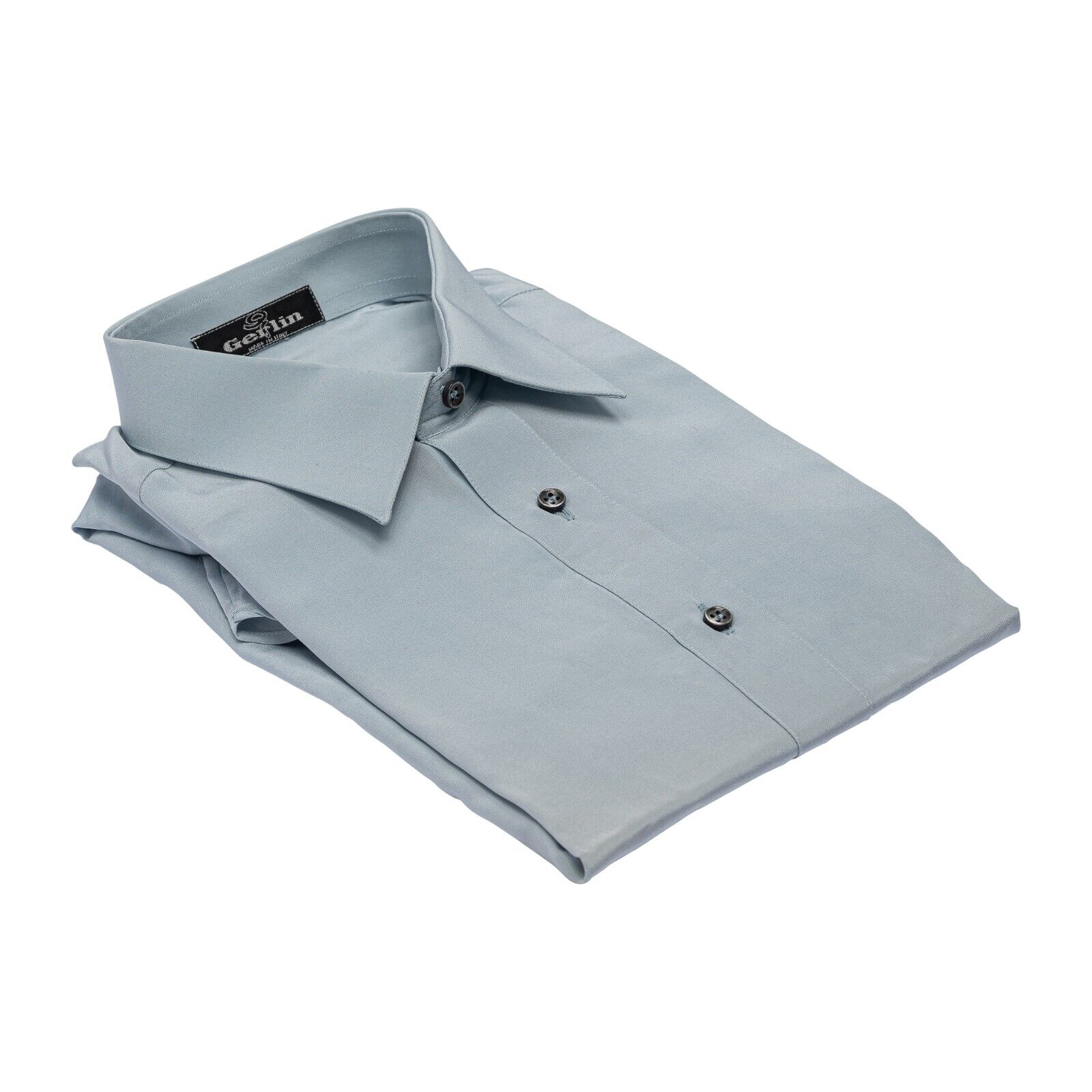 1400$ ITALIAN LUXURY GERLIN Shirt Blue Off 100% Silk Crèpe 3F ZILLI