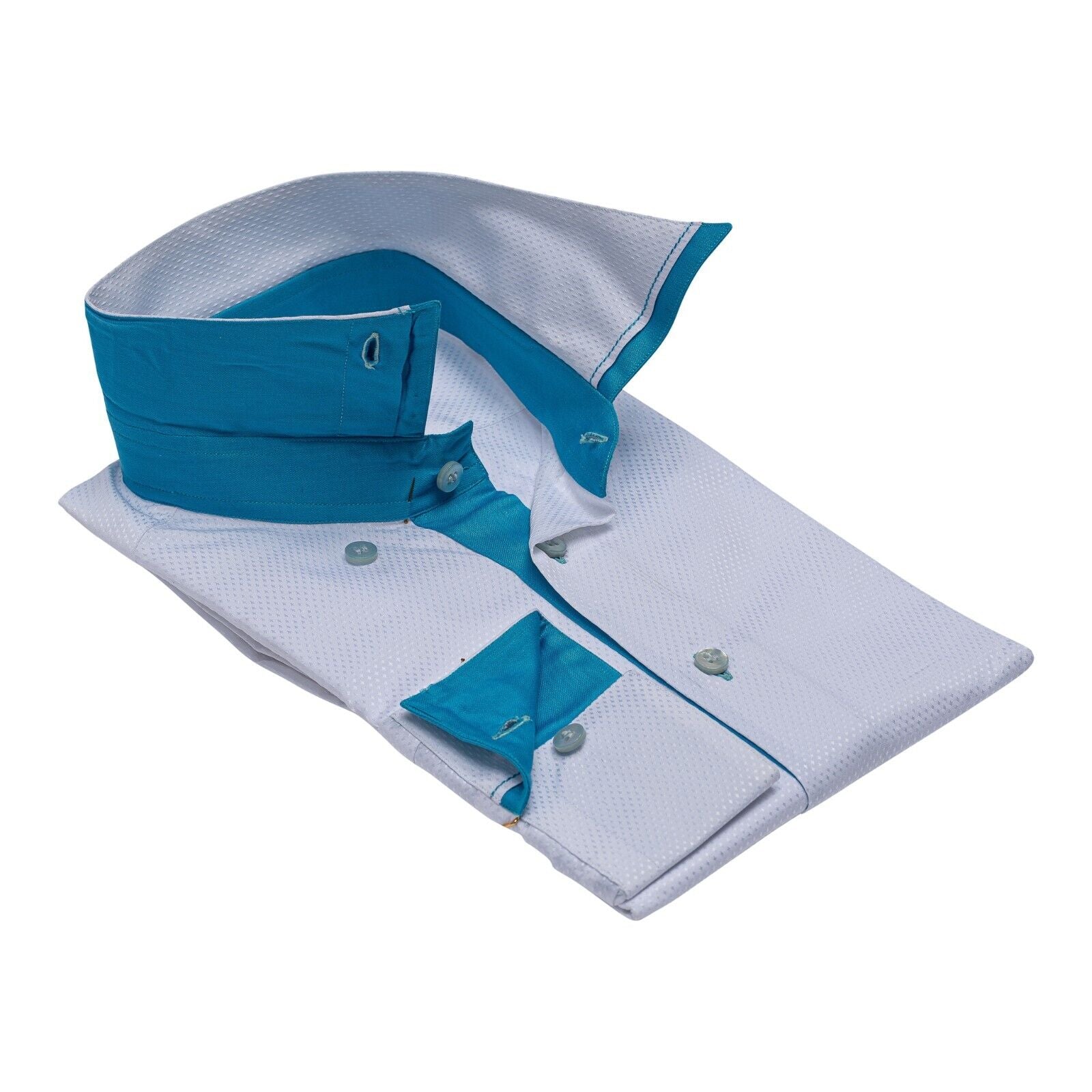 LUXURY 690$ GERLIN Shirt White JACQUARD Cotton 16-41 1C BIJAN