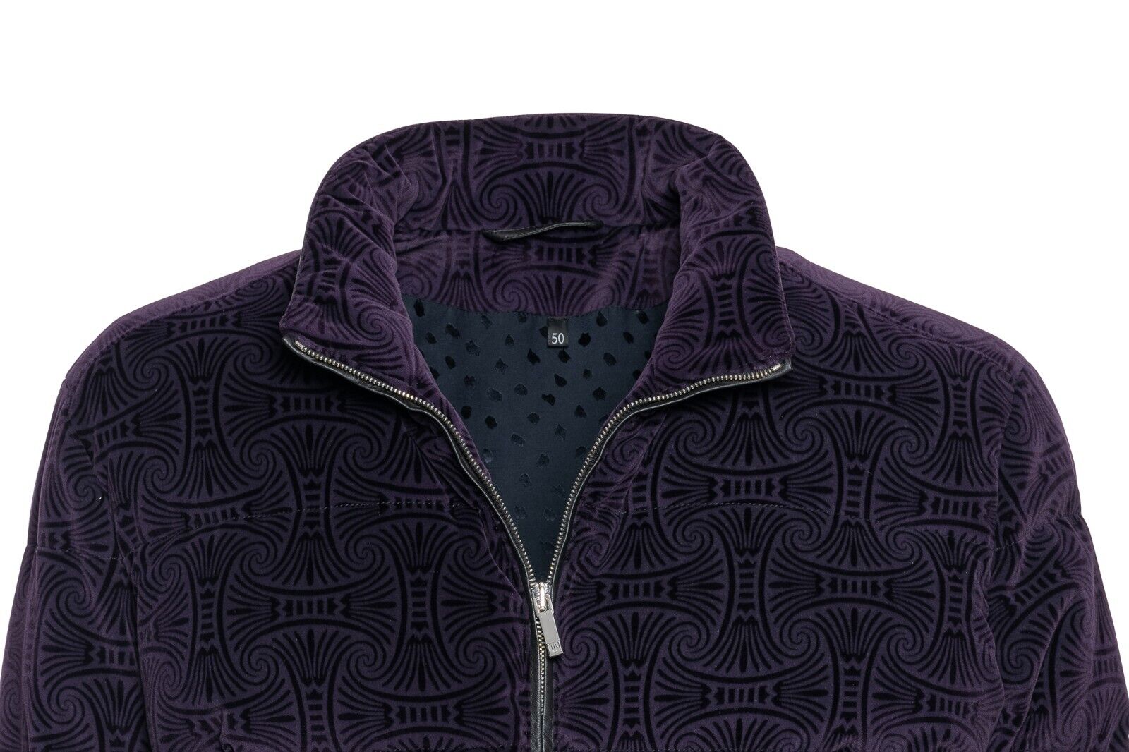 2500$ ITALO FERRETTI Puffer Jacket Velvet + Leather "OTTOMAN" 40 US 50 EU BIJAN