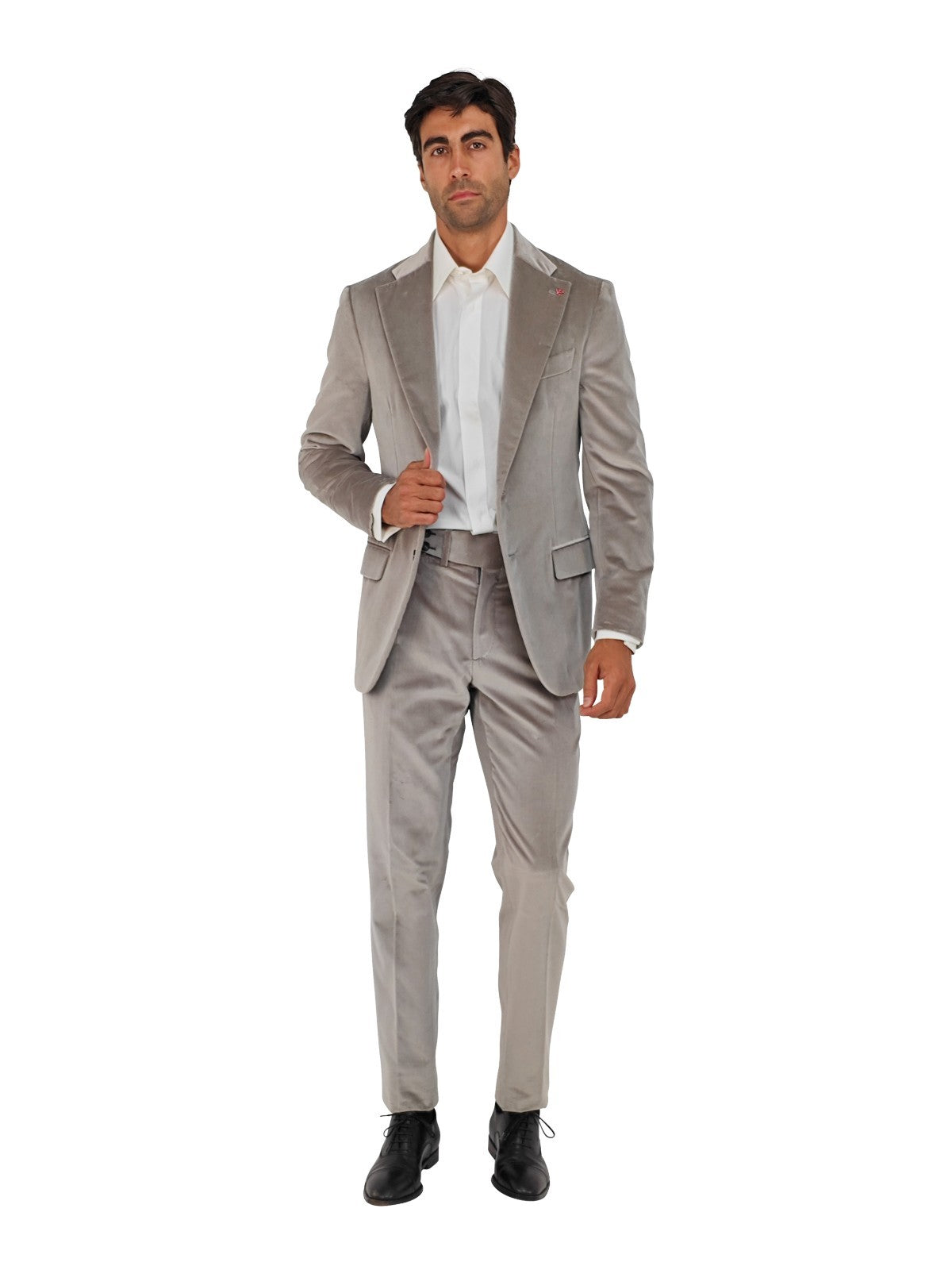 $6500 ISAIA NAPOLI "Amalfi" Gray Hand-Sewn Suit Velvet Cotton