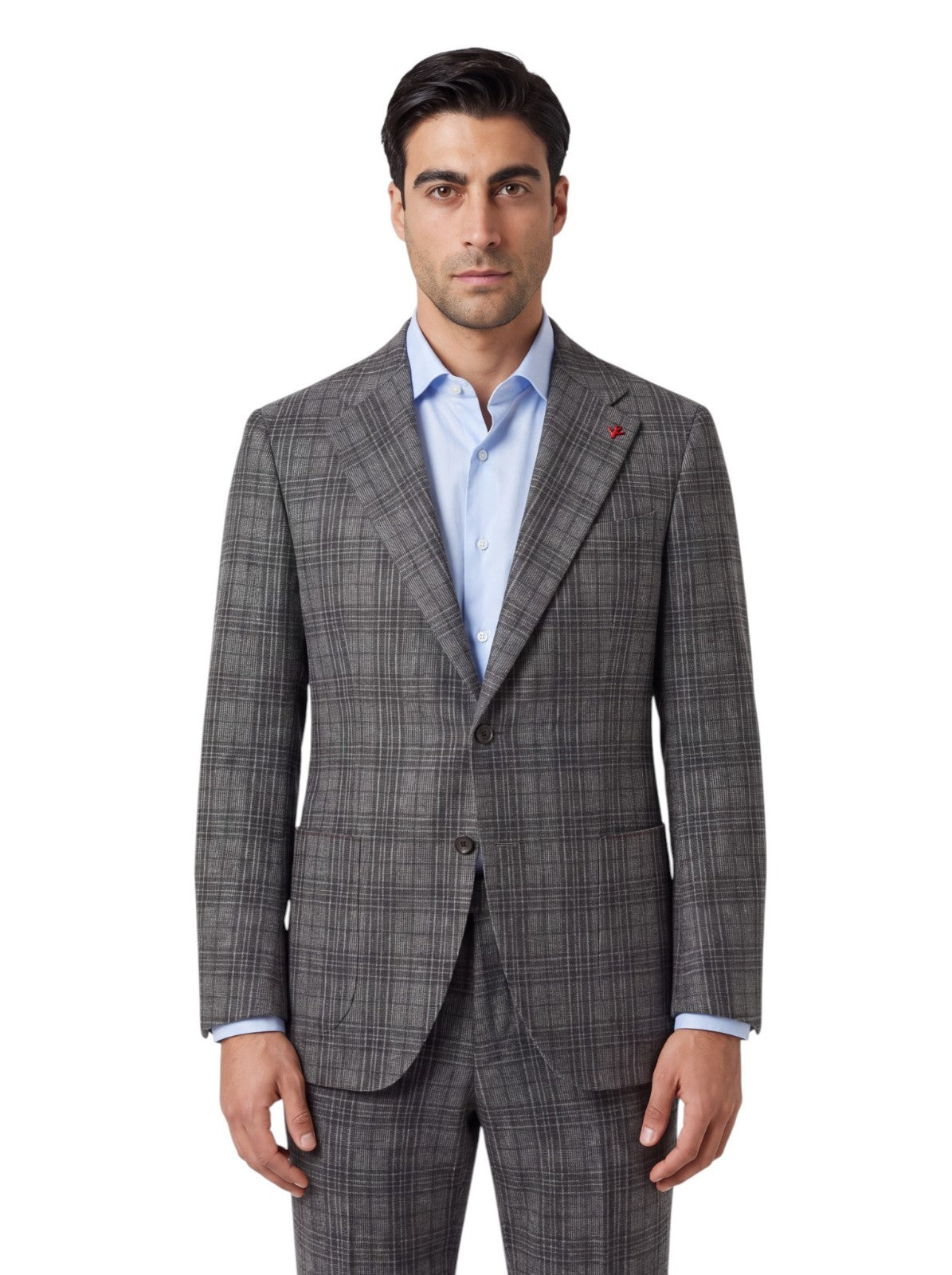 $6500 ISAIA NAPOLI "Marechiaro" Gray Suit Hand-Sewn Glen Plaid Flannel Wool