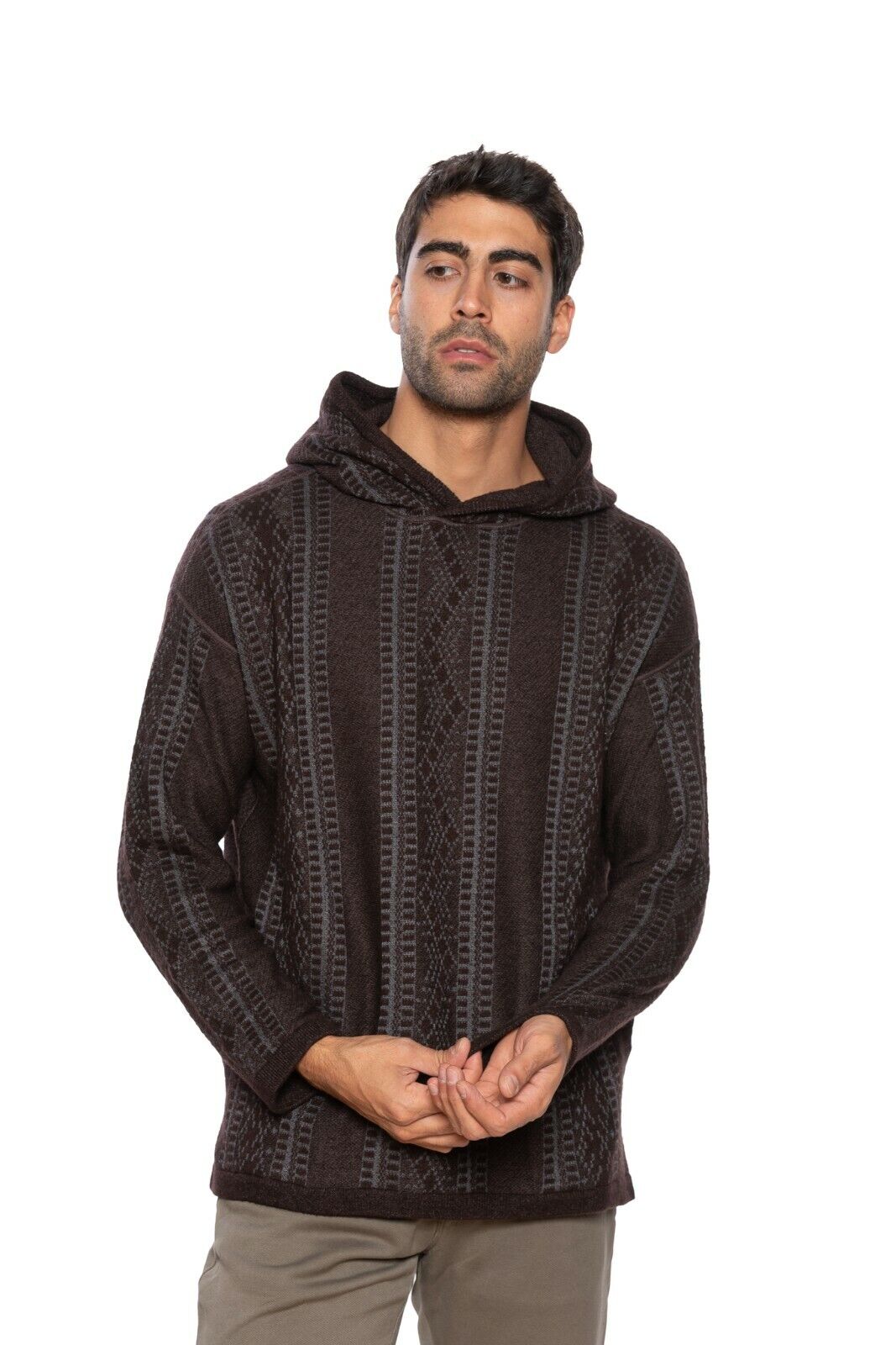 1800$ GIORGIO ARMANI Hoodie Sweatshirt Wool Cashmere Silk Jacquard 38 US / 48 EU
