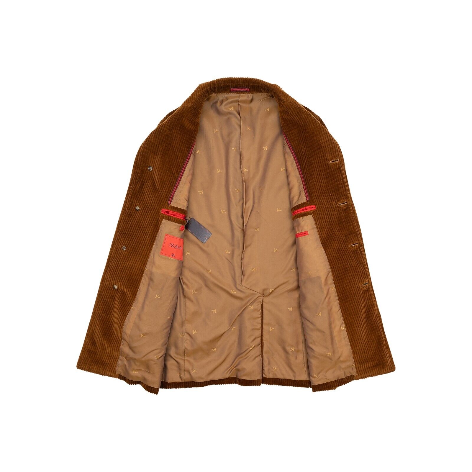 $3800 ISAIA NAPOLI Brown Coat Carcoat Luxury Corduroy Cotton 40 US / 50 EU