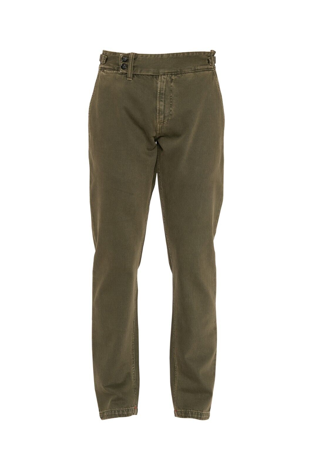 690$ ISAIA NAPOLI "CASALNUOVO" Trouser Green Denim Jeans Pant Drill Dyed Cotton