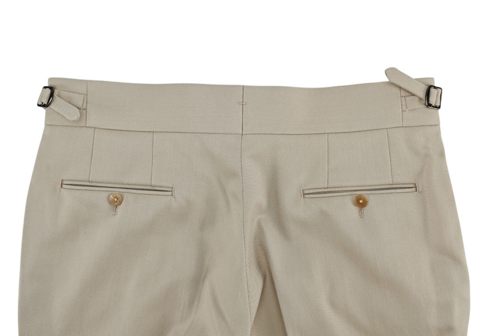 1650$ ISAIA "Casalnuovo" Ivory Tapered Dress Pant Wool Cotton 36 US / 52 EU R