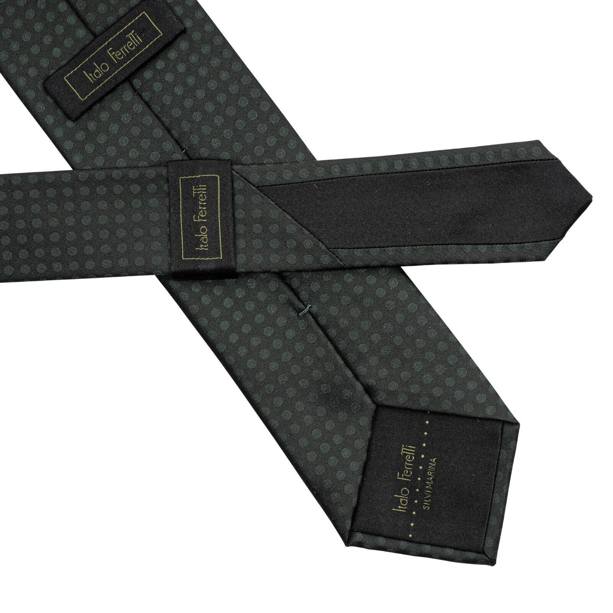 $290 ITALO FERRETTI Tie Green Polka Dot 100% Silk Handmade in Italy ZILLI