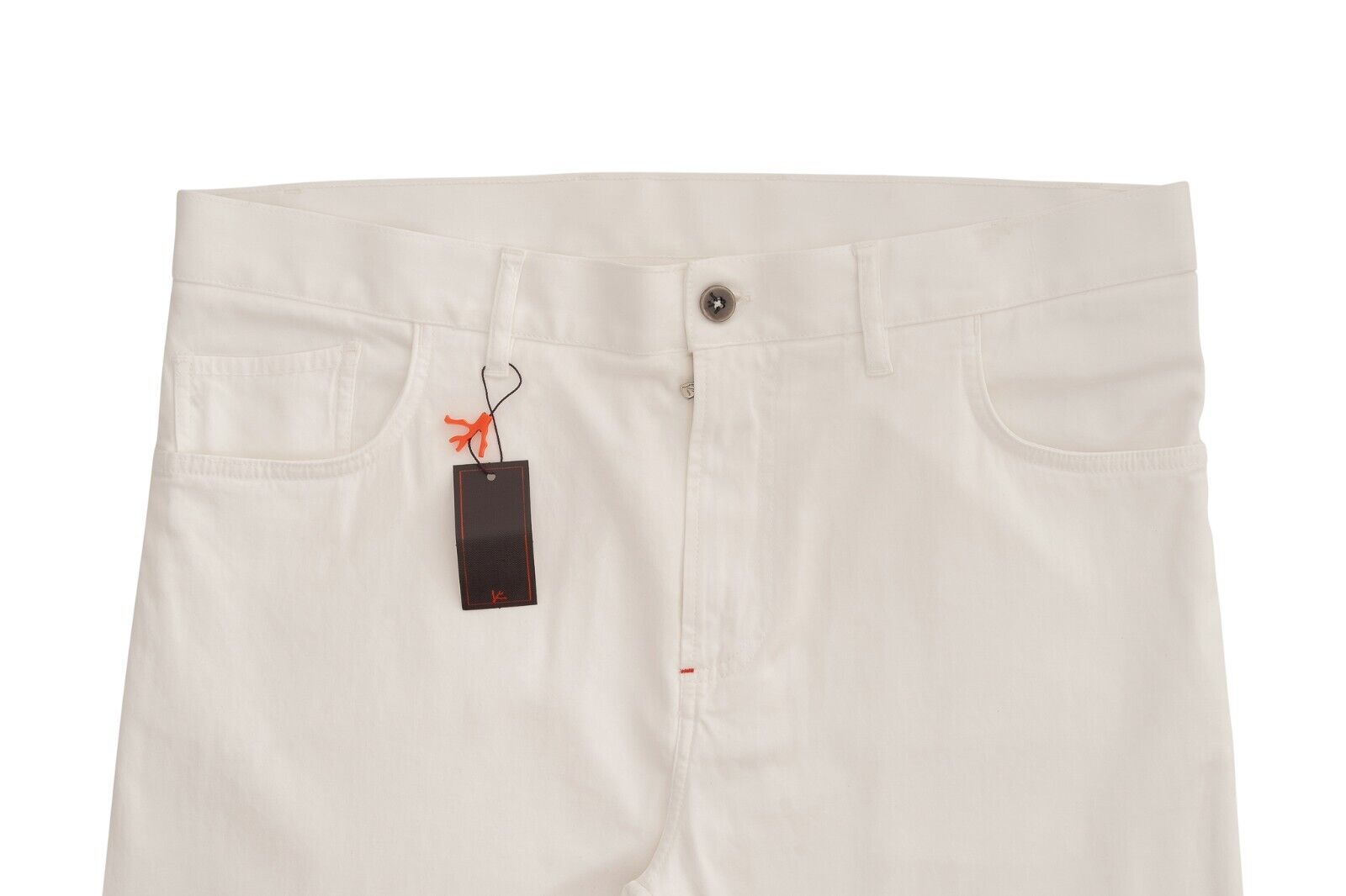850$ ISAIA NAPOLI White 5 Pockets Trousers Pant Soft Cotton / Cashmere