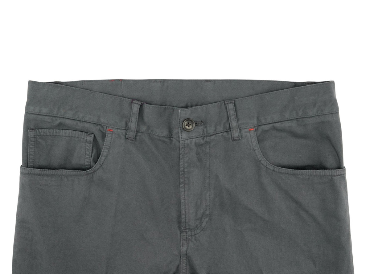 925$ ISAIA NAPOLI "SpaccaNapoli" Gray Pant Chin Cotton Cashmere Reg 32 US 48 EU