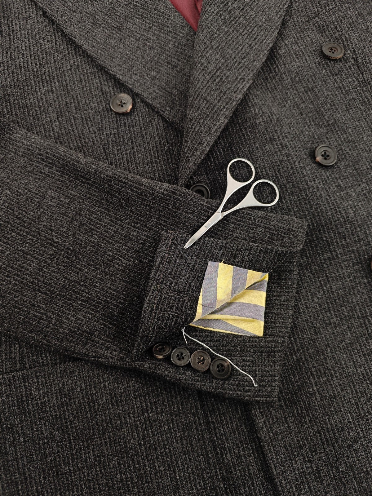$2600 RUBINACCI NAPOLI Gray Double Breasted Jacket Soft Cashmere 42 US / 52 EU