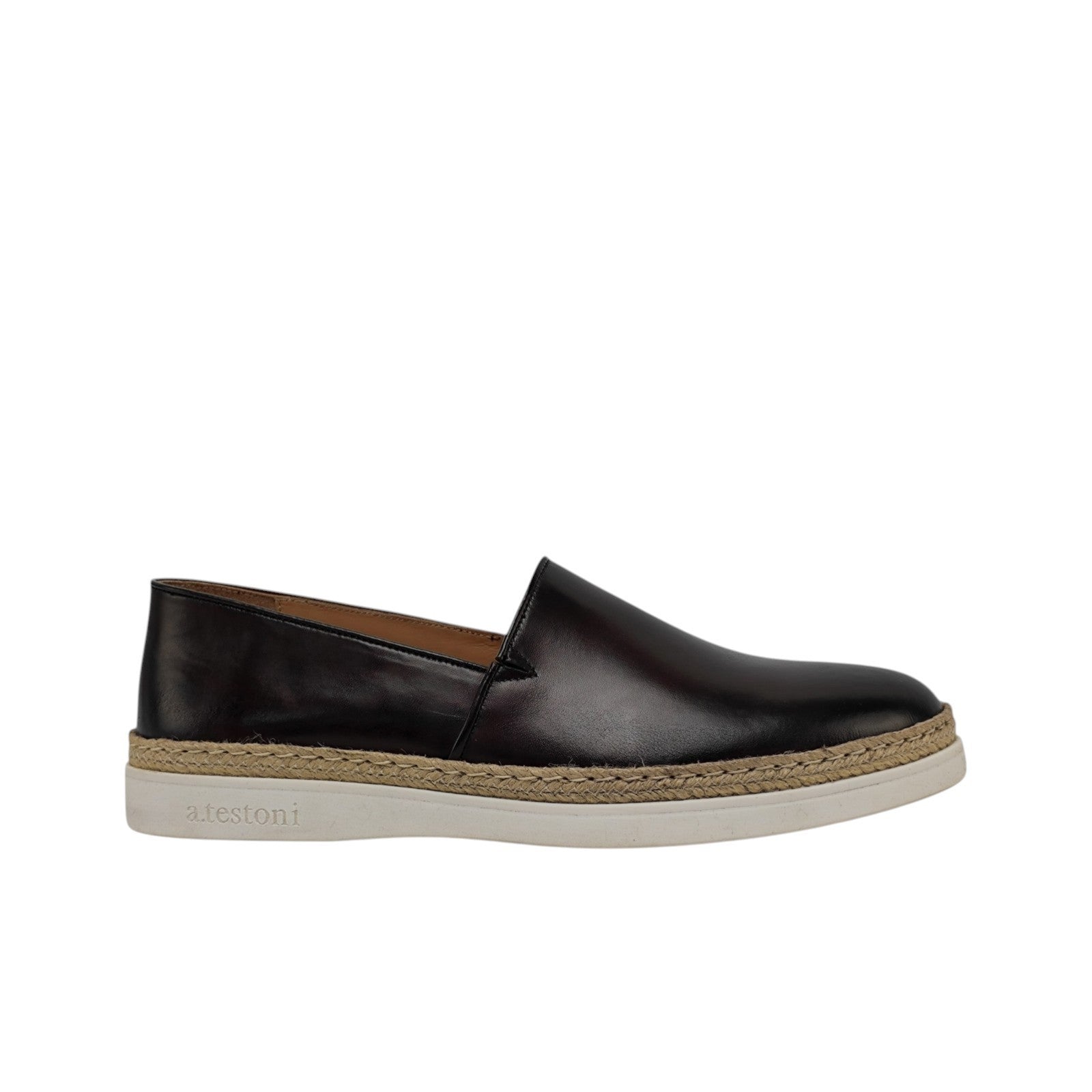 900$ TESTONI Espadrillas Sneaker Shoes Lux Calf Cigar 8 UK / 9 US / 42 IT