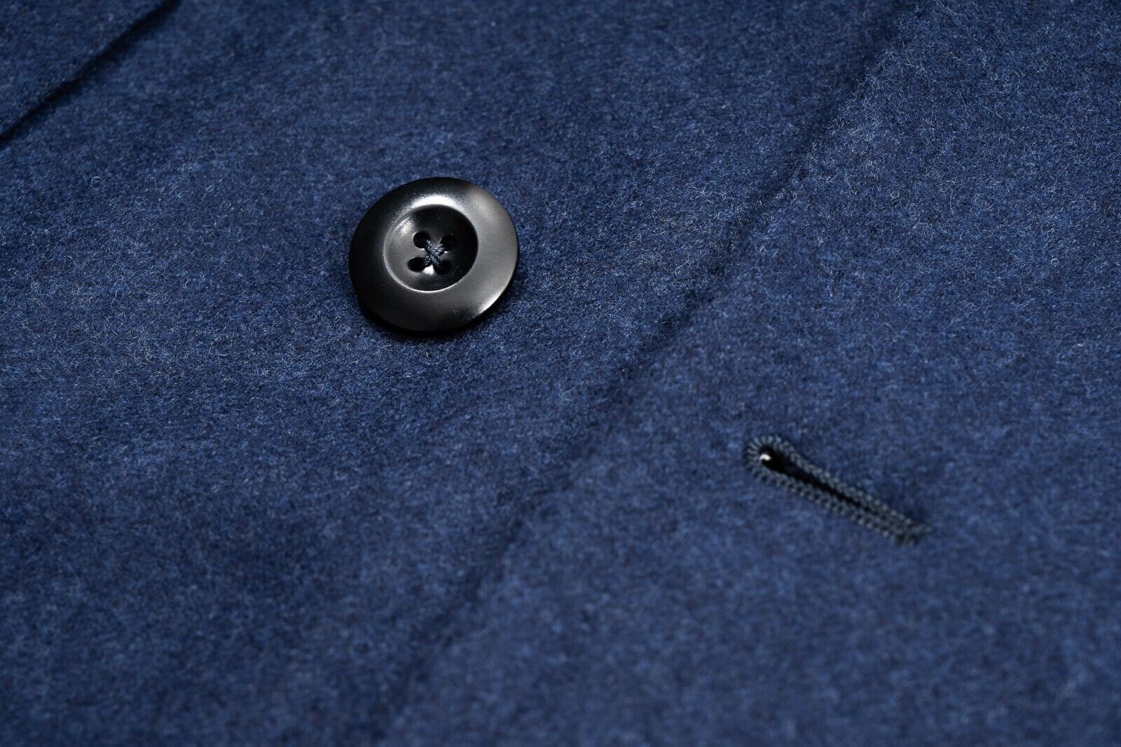 $1900 EIDOS by ISAIA NAPOLI Blue Overcoat Double Stitched Wool 38 US / 48 EU