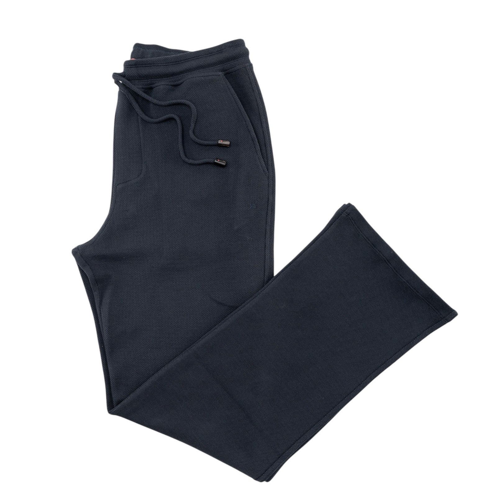 1250$ ISAIA NAPOLI Blue Navy Drawstring Pant Knit Cotton Size M