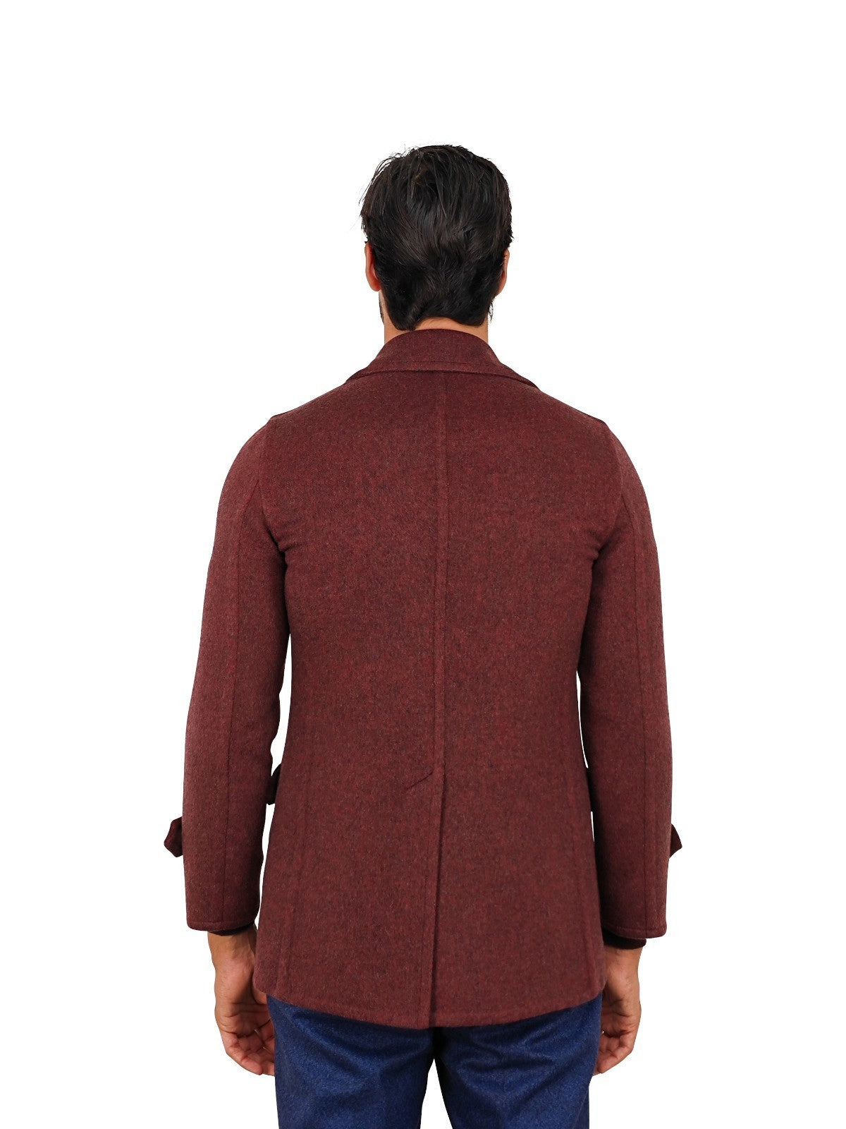 $3250 RUBINACCI NAPOLI Wine Caban Coat Jacket 100% Cashmere 42 US / 52 EU