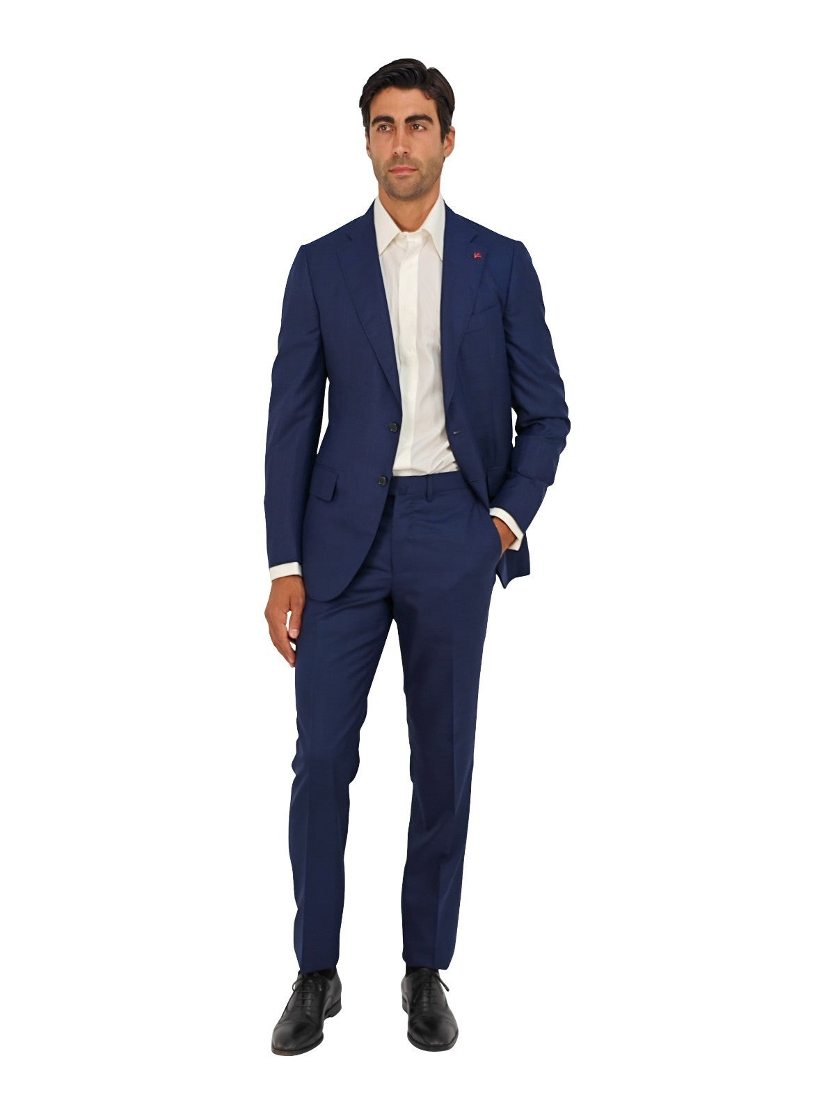 $5800 ISAIA NAPOLI Blue Solid Hand-Sewn Suit Wool / Silk 38 US / 48 EU 8R