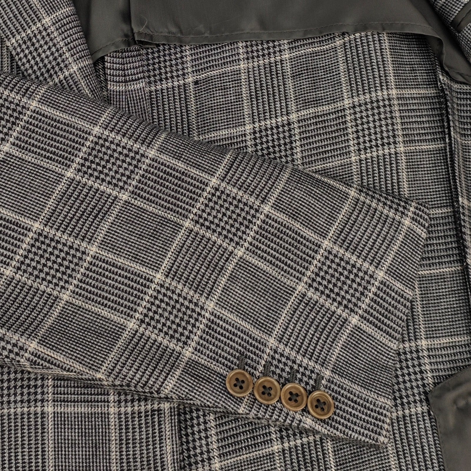 1400$ BURBERRY LONDON Grey Prince of Wales 100% Linen Jacket Sport Coat 3/2 Roll