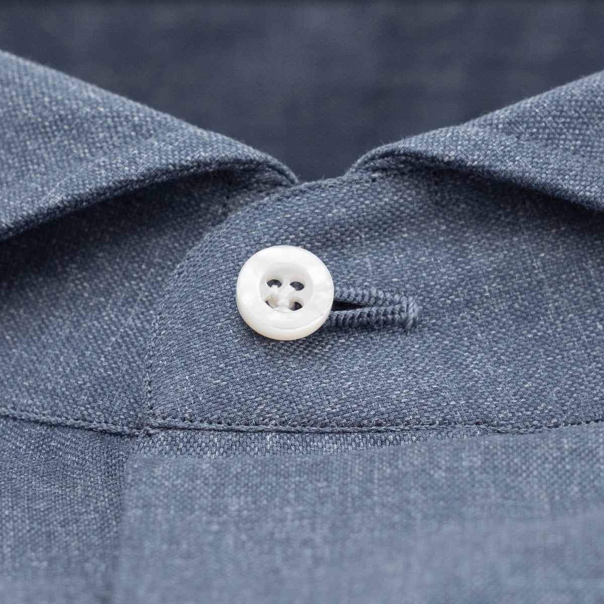 750$ ISAIA NAPOLI "Mix" Dress Shirt Blue Fine Lightwheight Cotton 15.75 - 40