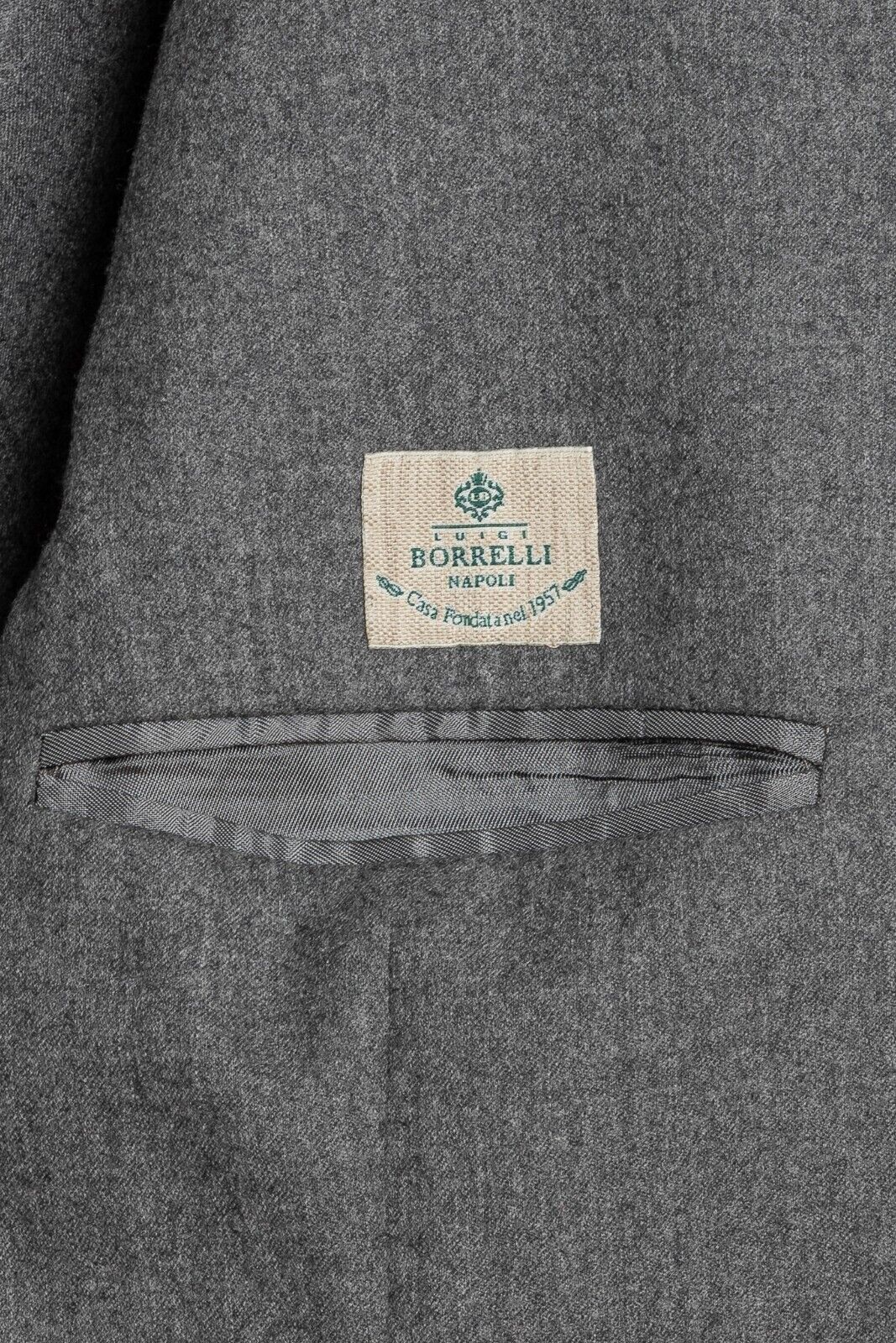 $2250 LUIGI BORRELLI Hand-Sewn Solid Gray Jacket Virgin Wool 42 US / 52 EU