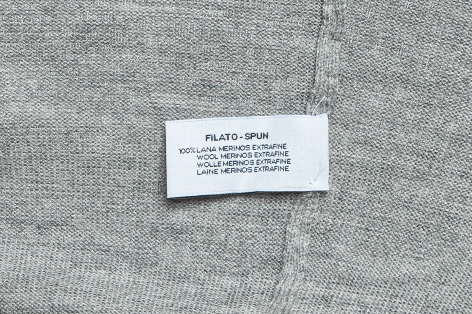 480$ DELLA CIANA CASHMERE Sweater Full Zip Fine Merinos Wool Gray 40 US / 50 EU