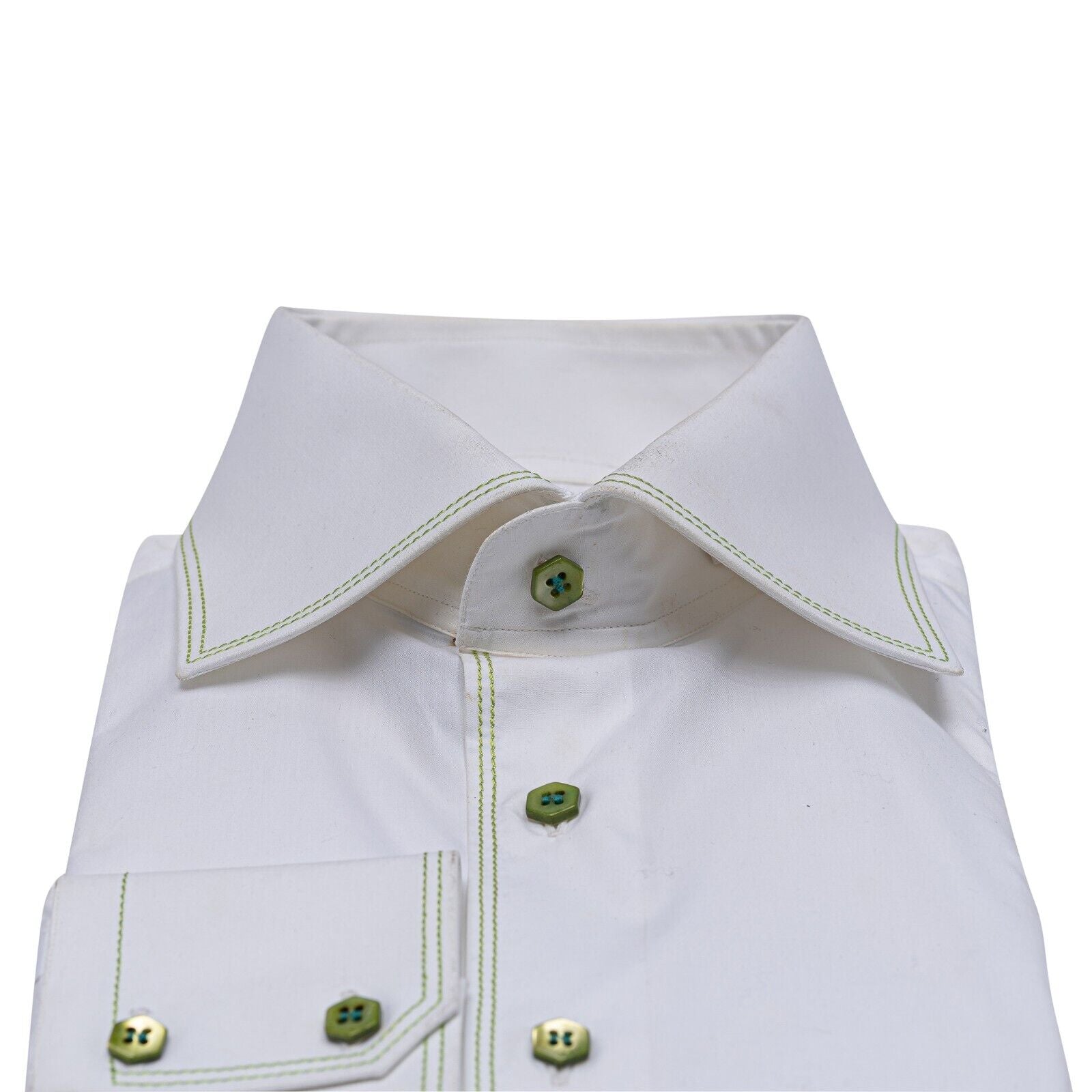 690$ LUXURY GERLIN Shirt White Solid ALUMO Cotton 16 - 41 4AN BIJAN