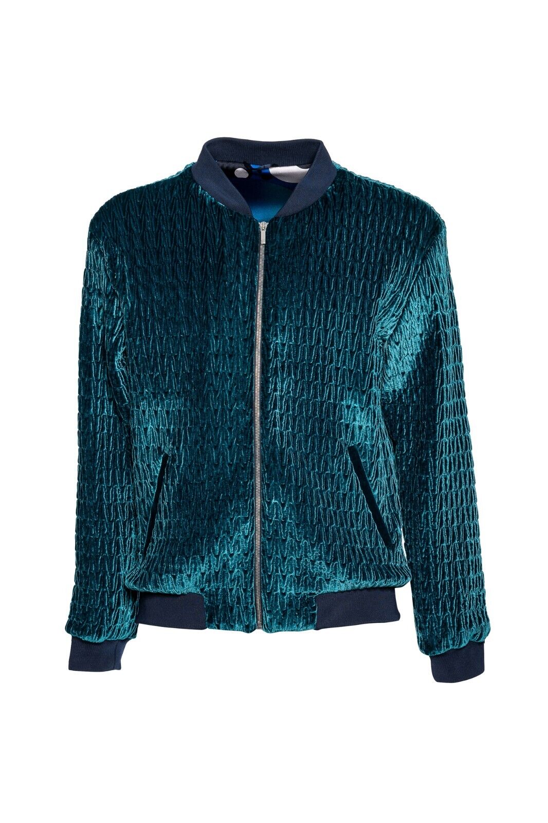 2000$ FABIO CAVIGLIA Bomber Jacket "WOVEN" Corduroy Lining in Silk 40 US / 50 EU