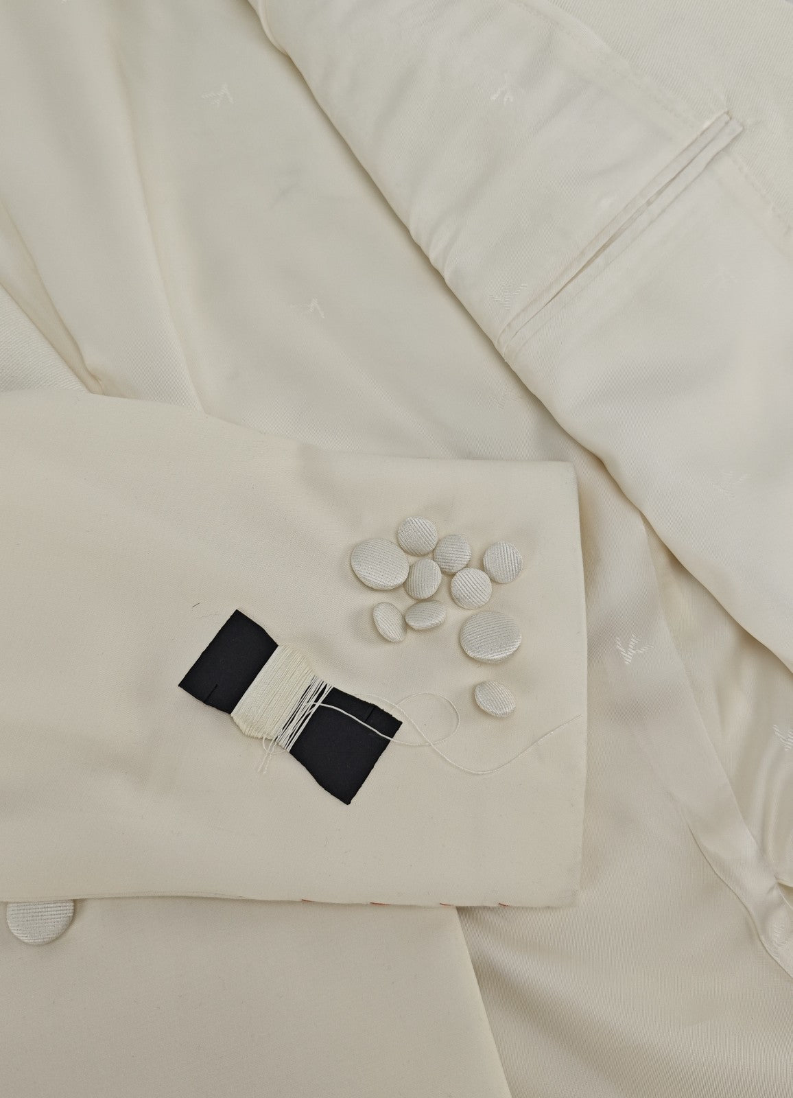 $5250 ISAIA White Tuxedo Double Breasted Sport Coat Wool 130's 46 US / 56 EU