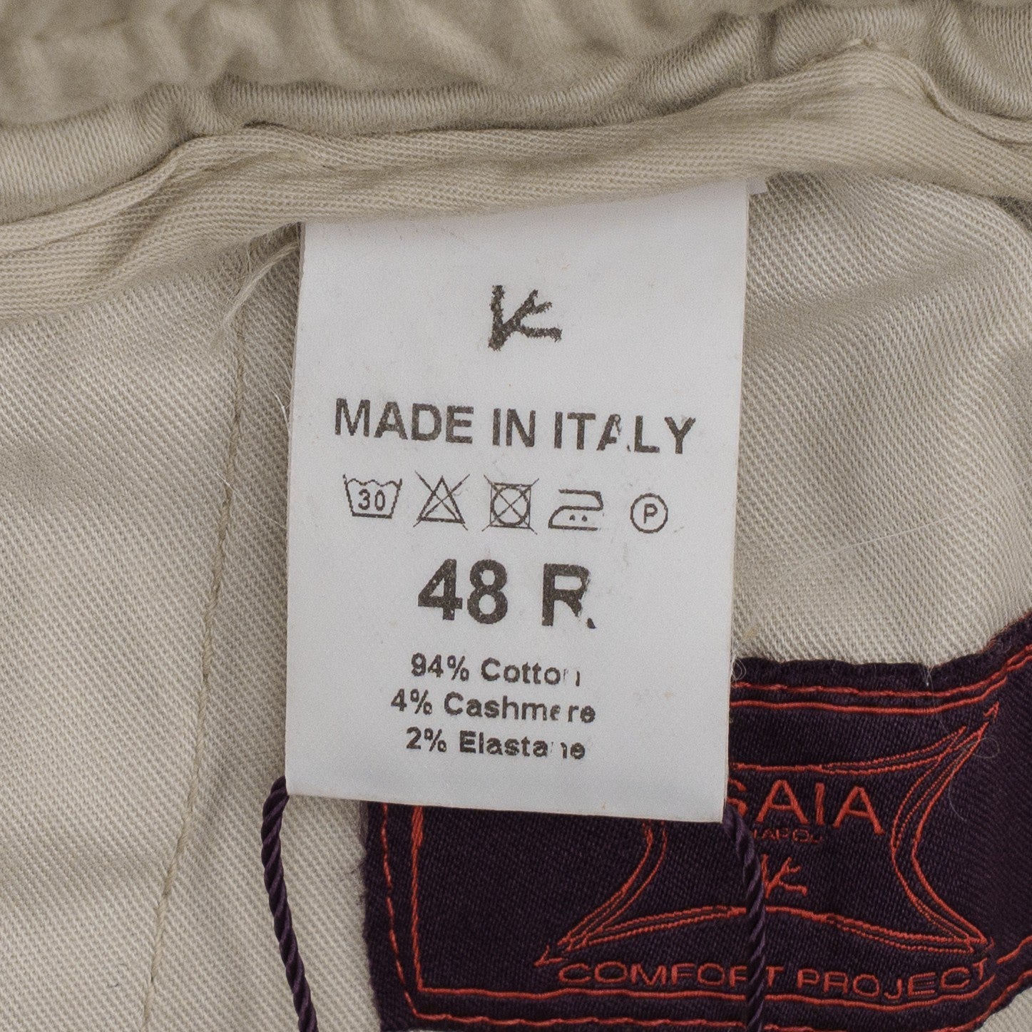 1250$ ISAIA "Comfort Project" Ivory Drawstring Pant Cotton Cashmere Tapered Fit