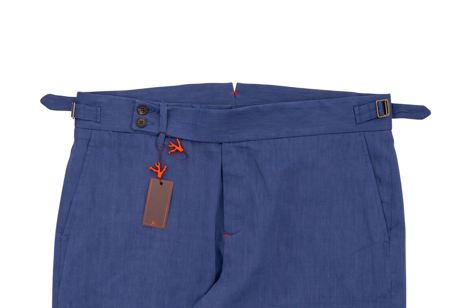 1250$ ISAIA NAPOLI Blue Casalnuovo Trouser Pant Wool / Linen 36 US 52 EU