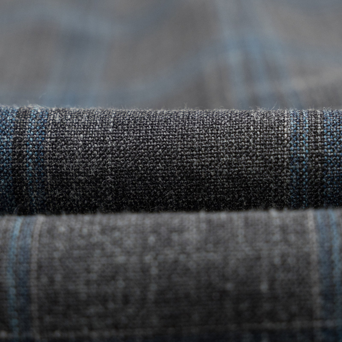 $6650 ISAIA NAPOLI "Capri" Gray - Blue Suit Wool / SIlk / Linen 38 US / 48 EU 8R