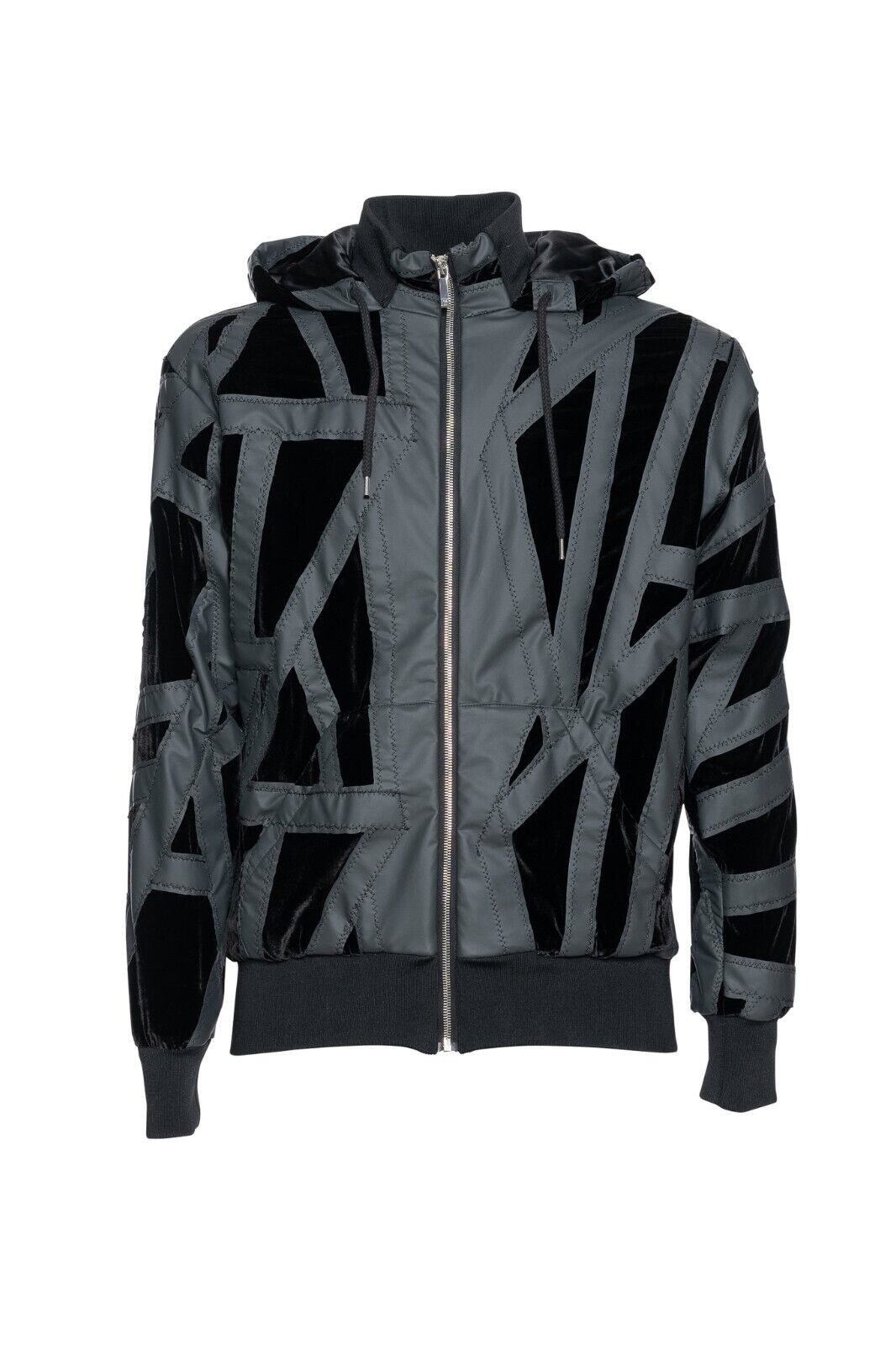 3500$ ITALO FERRETTI Tracksuit Jogging Suit Black "PATCHWORK" 100% Silk  Size M