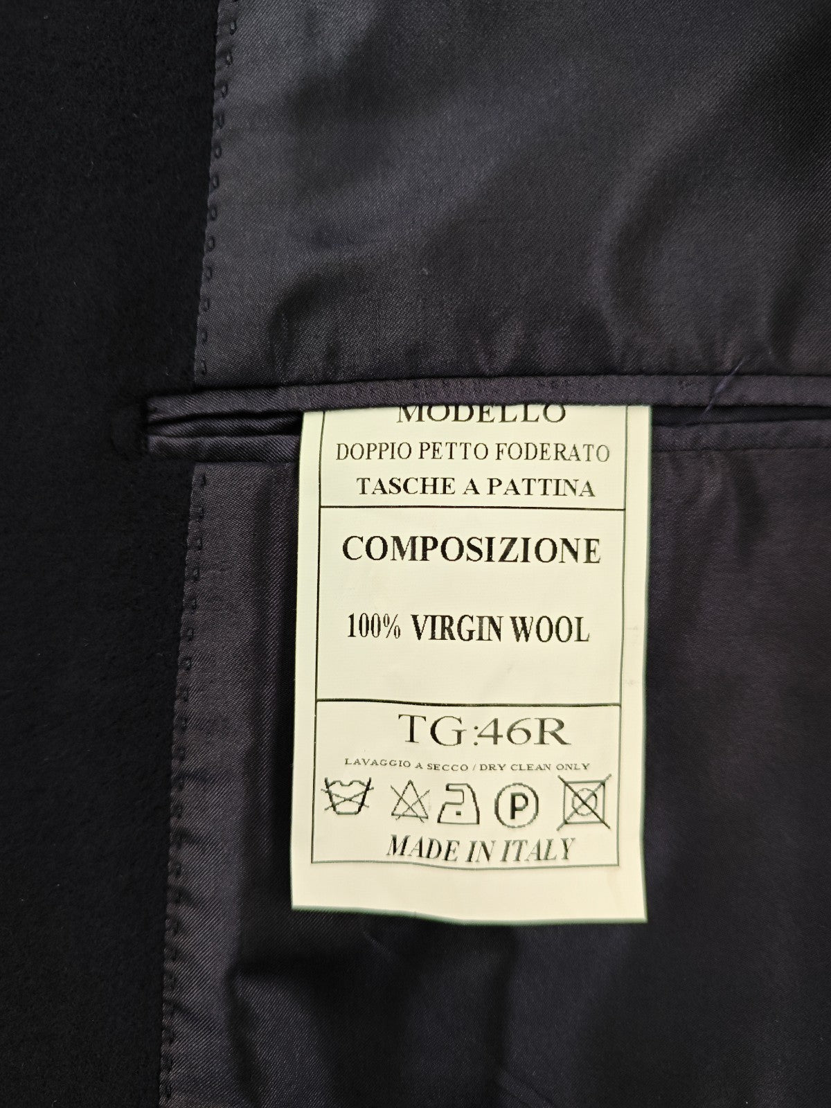 $1870 RUBINACCI NAPOLI "Skyfall" Blue Double Breasted Jacket Wool 36 US / 46 EU