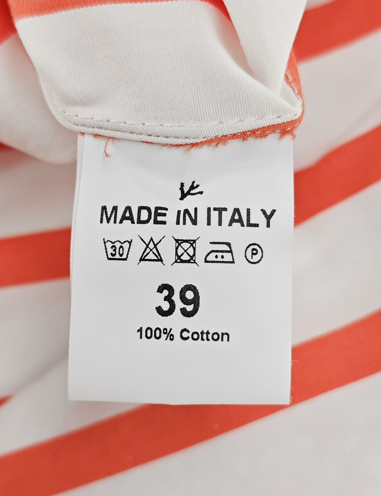 740$ ISAIA NAPOLI "Mix" Dress Shirt Orange Striped Oxford Cotton 15.5 - 39