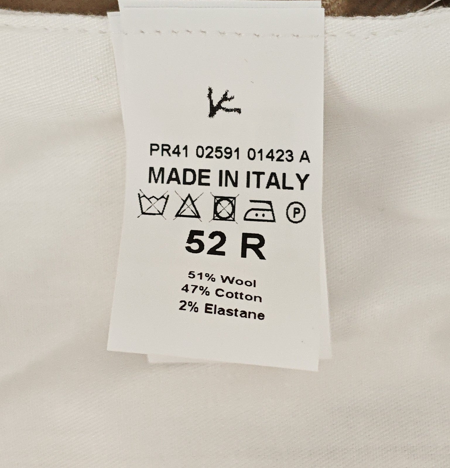 1650$ ISAIA "Casalnuovo" Ivory Tapered Dress Pant Wool Cotton 36 US / 52 EU R