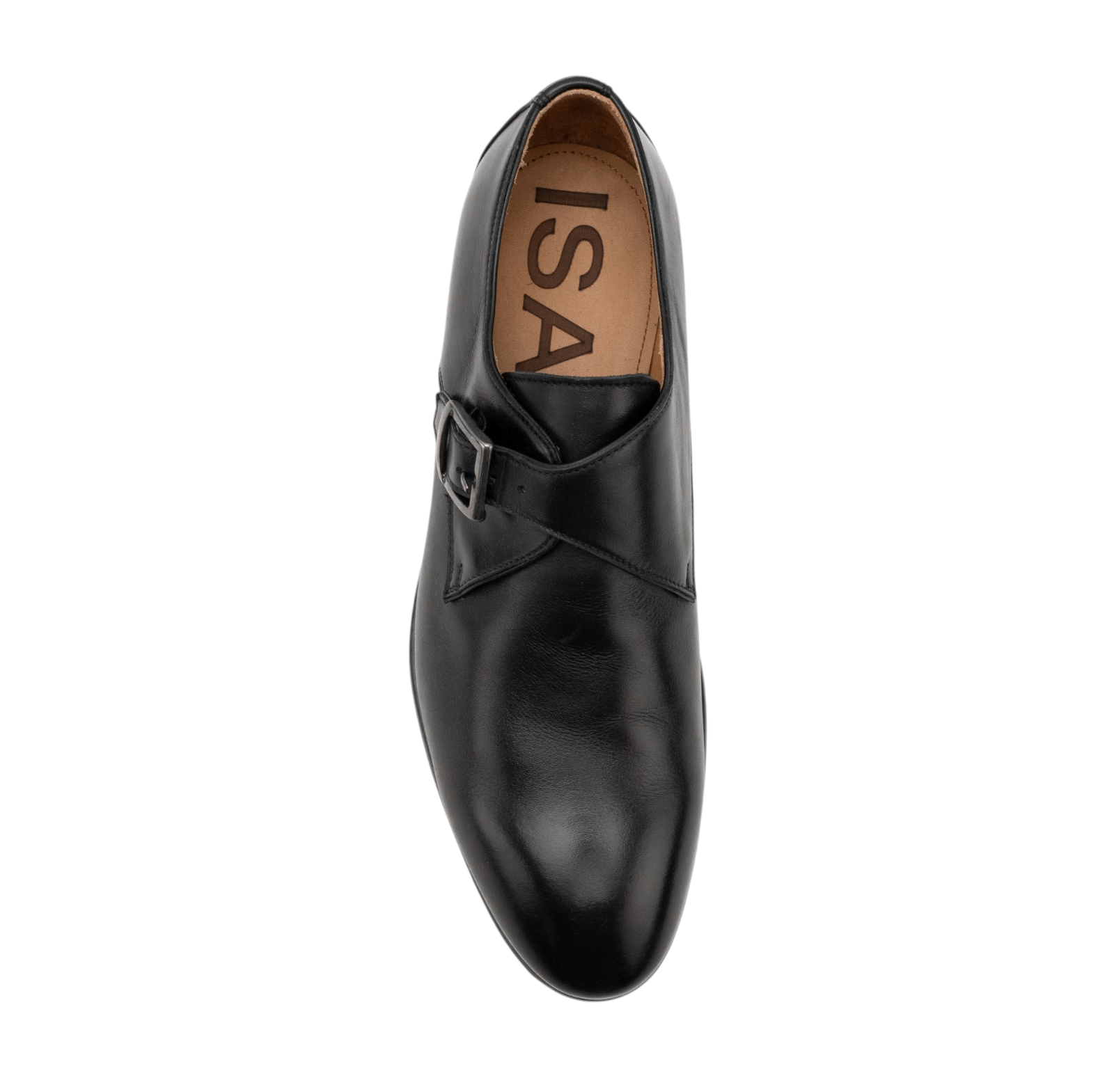 ISAIA NAPOLI Black Calfskin Leather Single Monk Strap Shoes 9 UK / 10 US / 43 IT