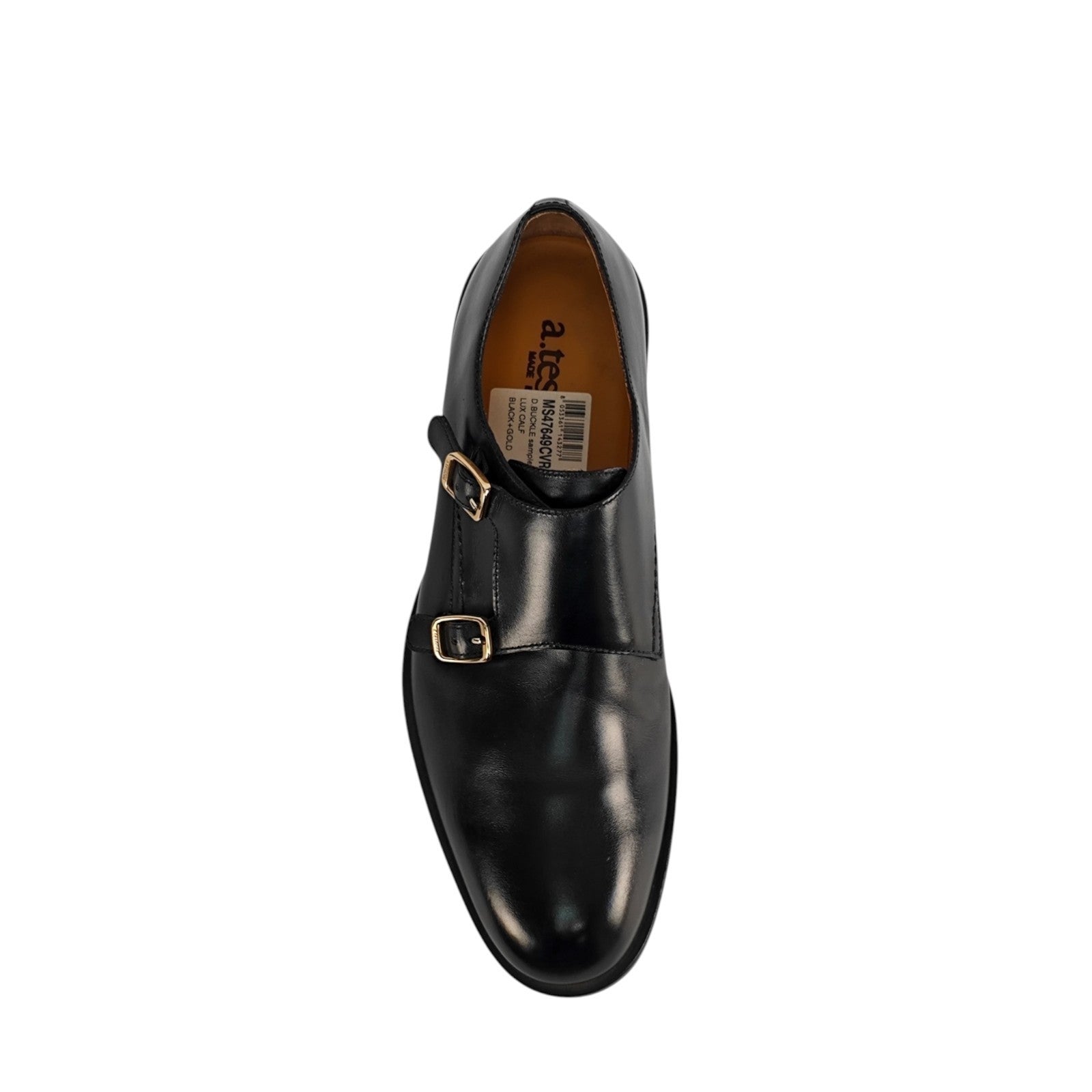 1250$ TESTONI Double Monk Shoes Buckle Black Lux Calf 8 UK / 9 US / 42 IT