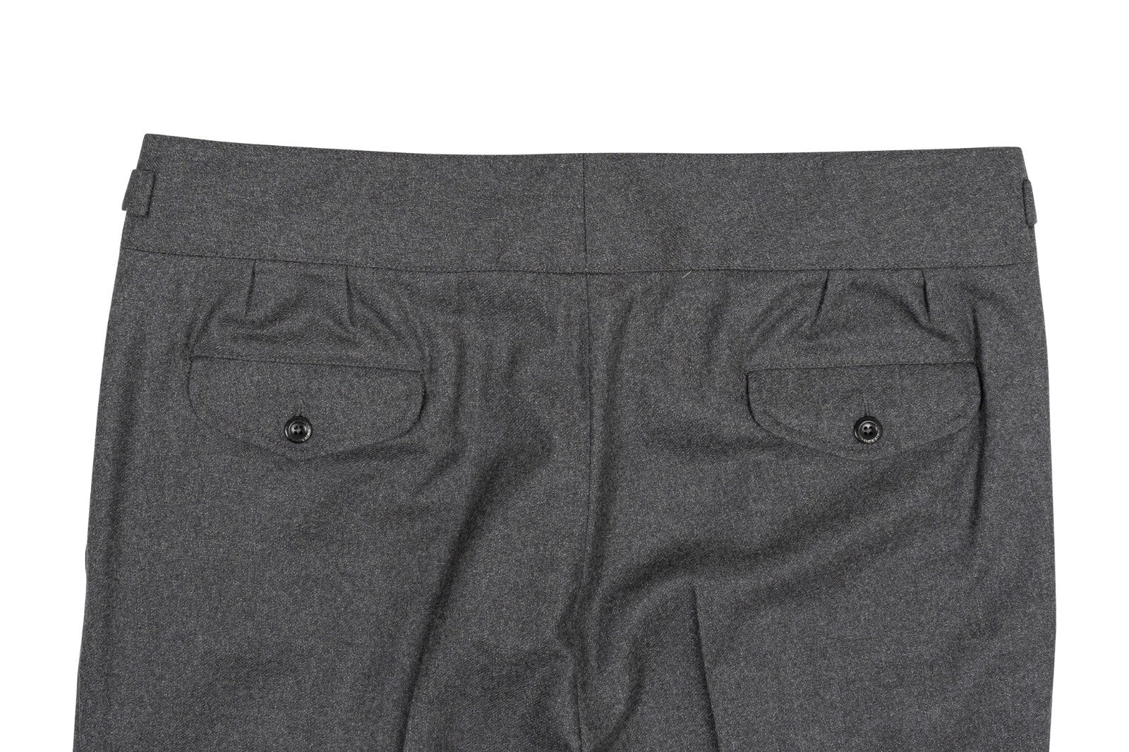 670$ RUBINACCI NAPOLI "Manny" Gray Flannel Wool High Rise Pant 36 US / 52 EU