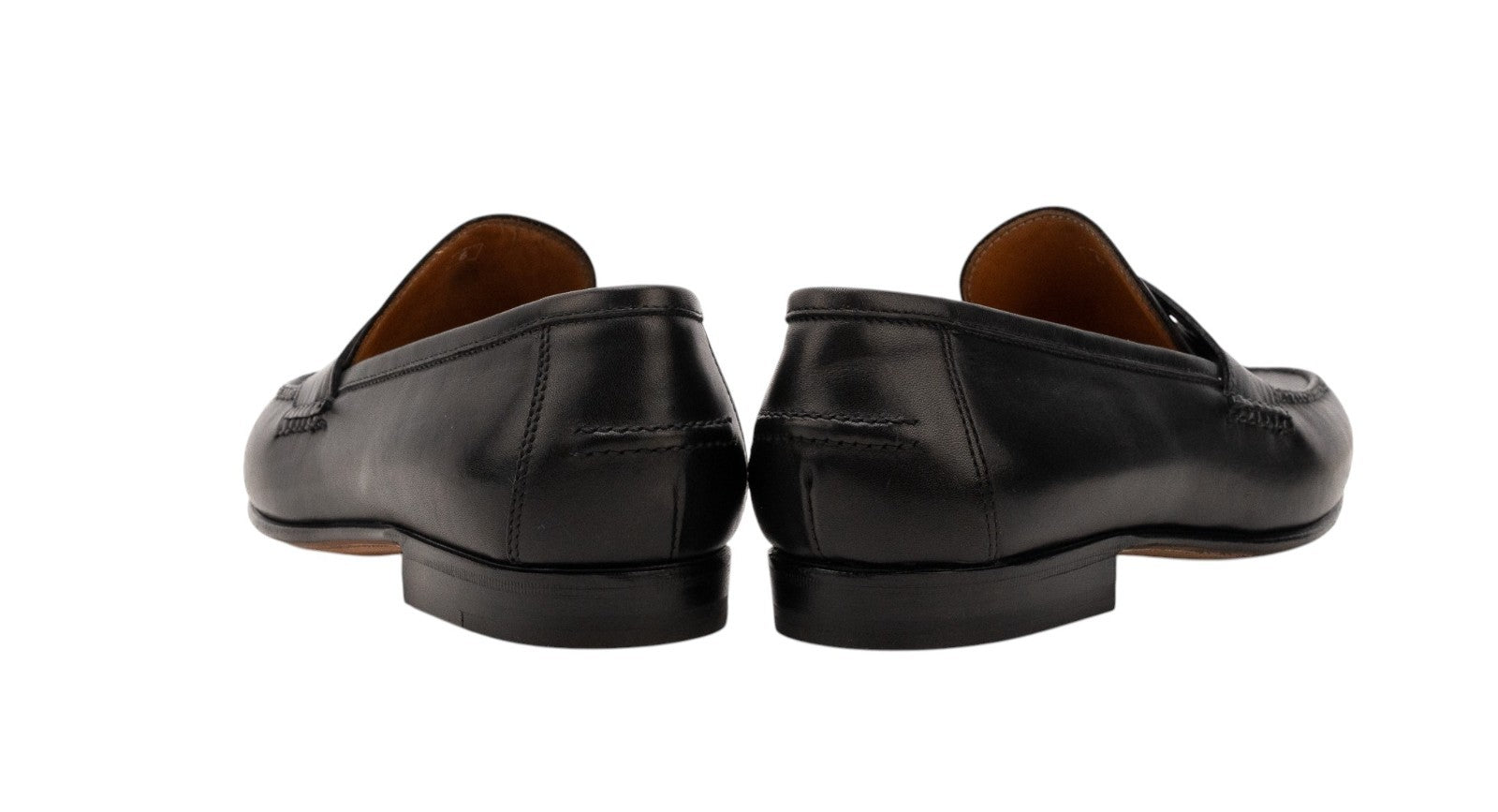 1655$ Luxury EDWARD GREEN Leather Penny Loafer Shoes Handmade Black
