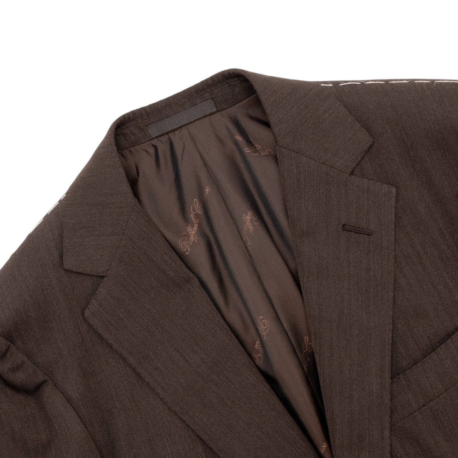$2400 RAFFAELE CARUSO Brown Suit LORO PIANA Wool 130's Herringbone 40 US / 50 EU