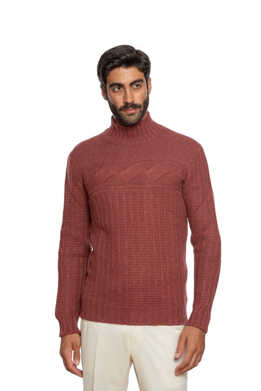 690$ DELLA CIANA CASHMERE Sweater Turtleneck Merinos Wool / Cashmere 40 US 50 EU