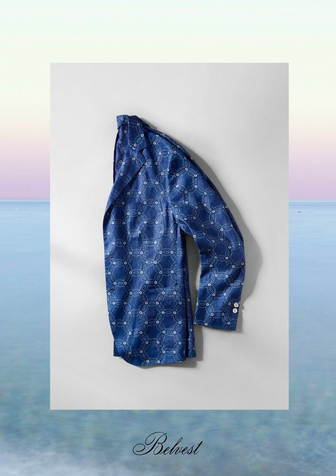 2290$ BELVEST Jacket Blue Hemp Ultra Light Natural Indigo Dye 40 US / 50 EU 8R