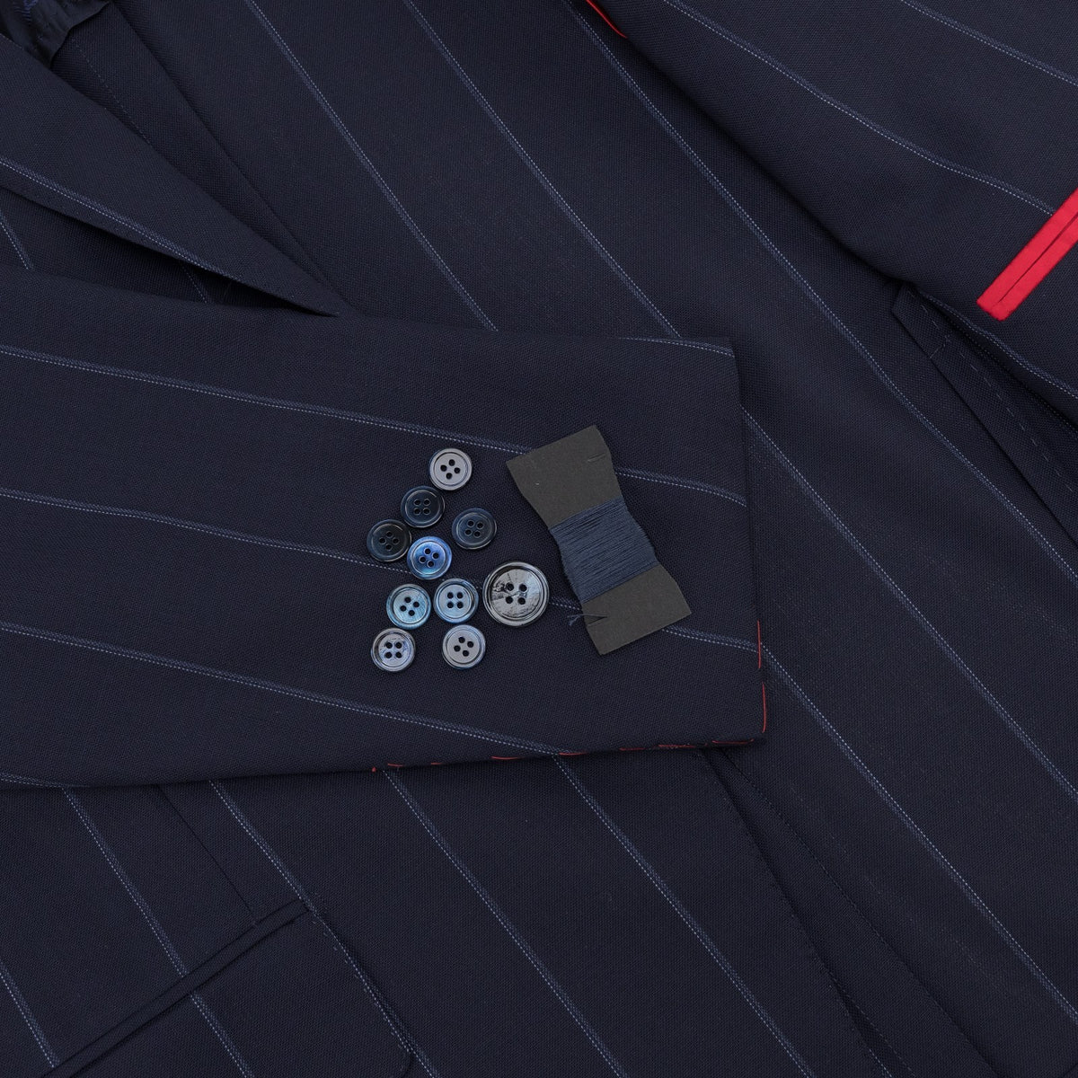 $6700 ISAIA "Gregorio" Dark Blue Suit Fine Wool Striped 42 US / 52 EU 8R
