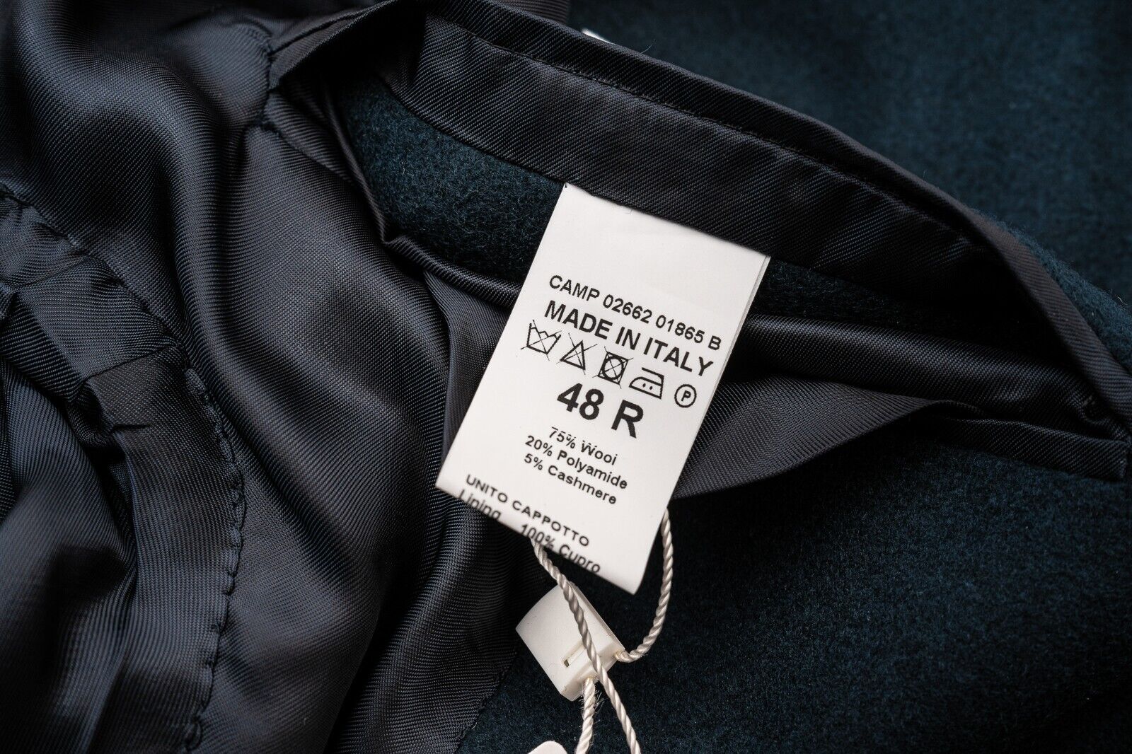 $1400 EIDOS by ISAIA NAPOLI Blue Navy Overcoat Coat Wool / Cashmere 38 US 48 EU
